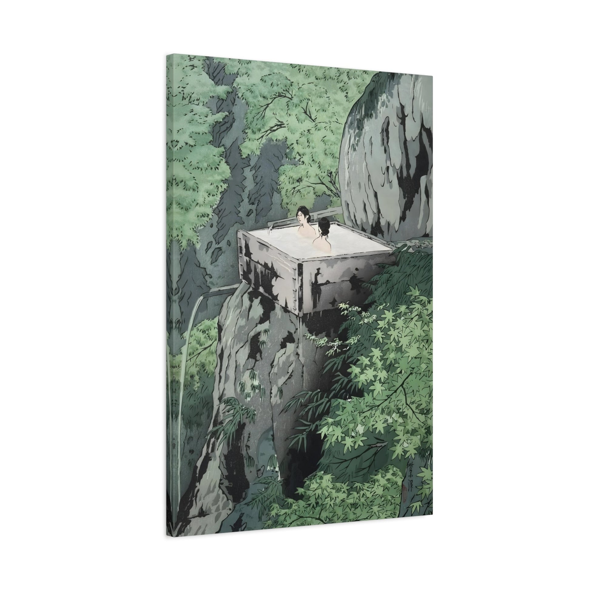 Japanese Kawase Hasui Canvas Print - Shirahone Hotspring Shinshu Wall Art - YesArtYes