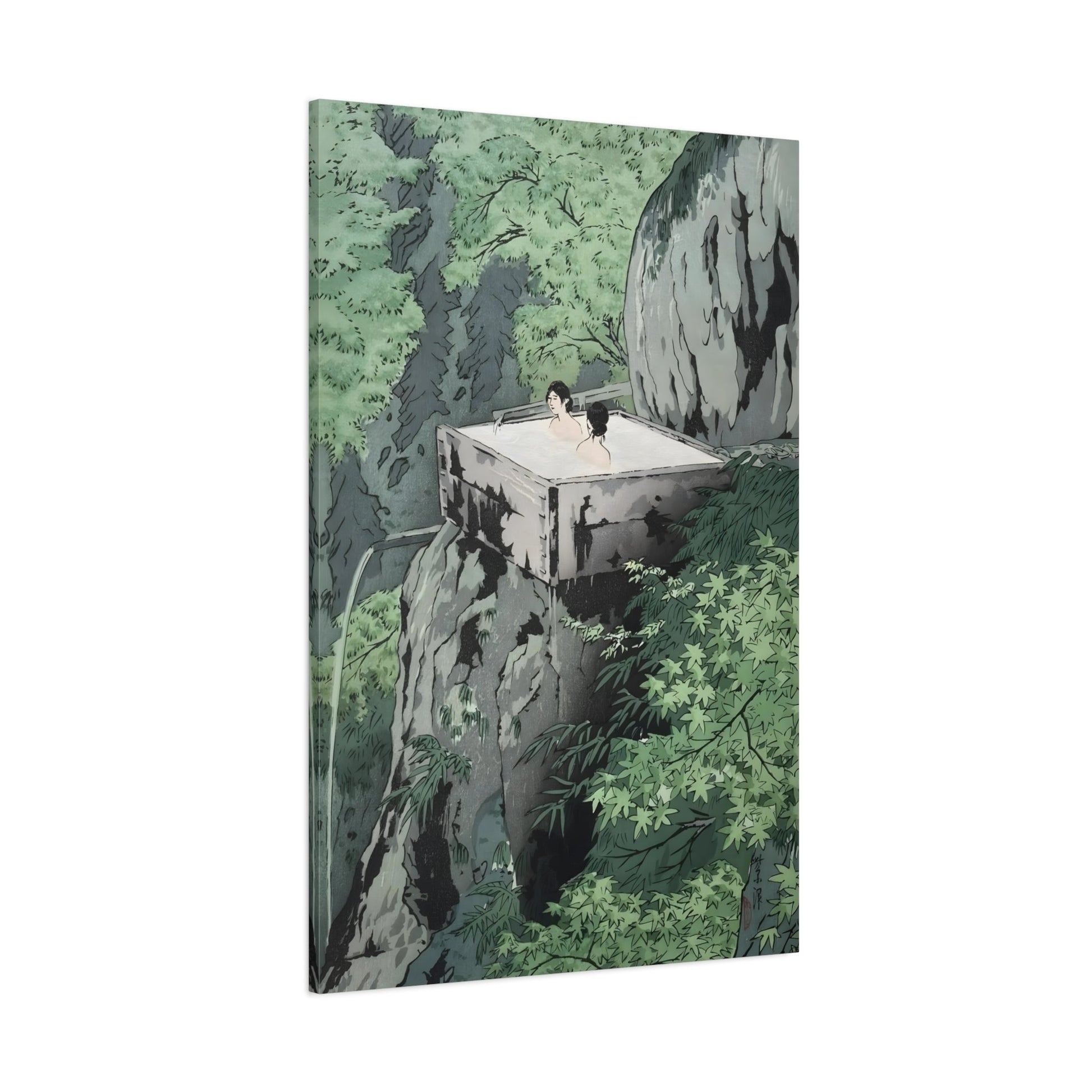 Japanese Kawase Hasui Canvas Print - Shirahone Hotspring Shinshu Wall Art - YesArtYes