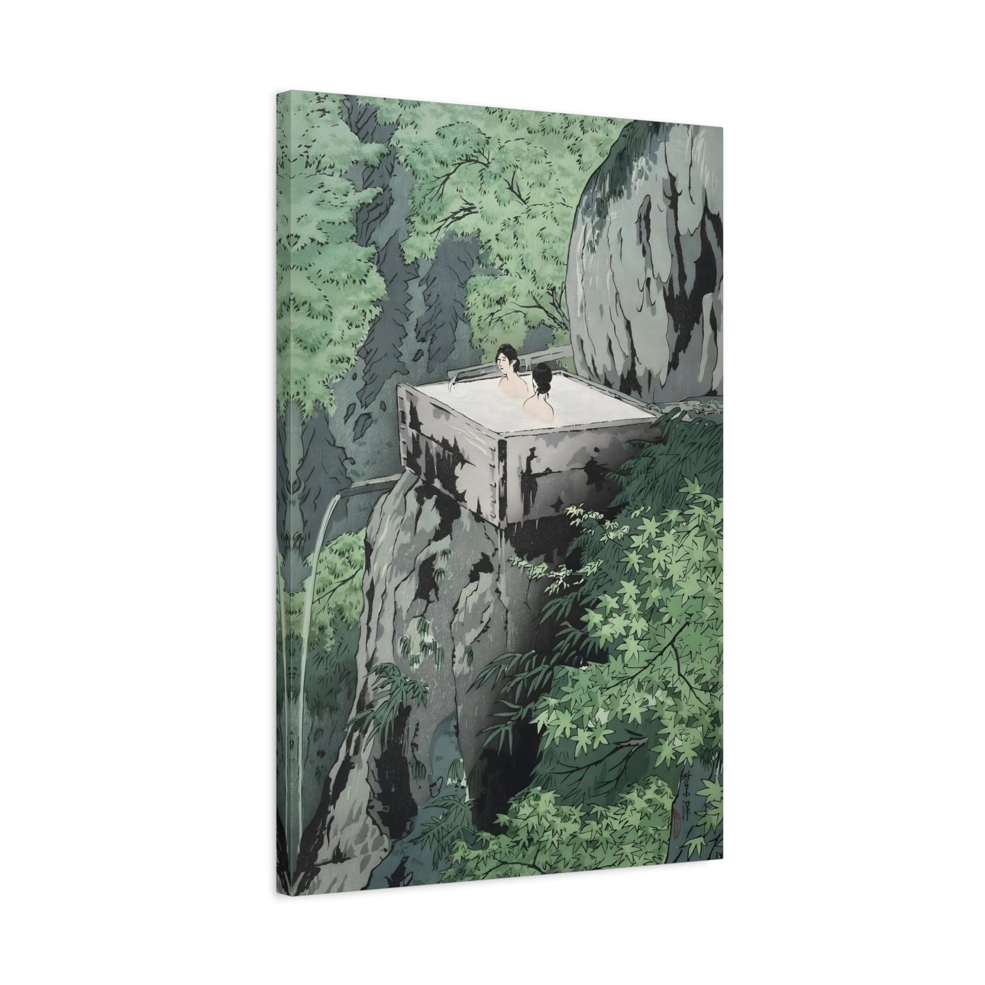 Japanese Kawase Hasui Canvas Print - Shirahone Hotspring Shinshu Wall Art - YesArtYes