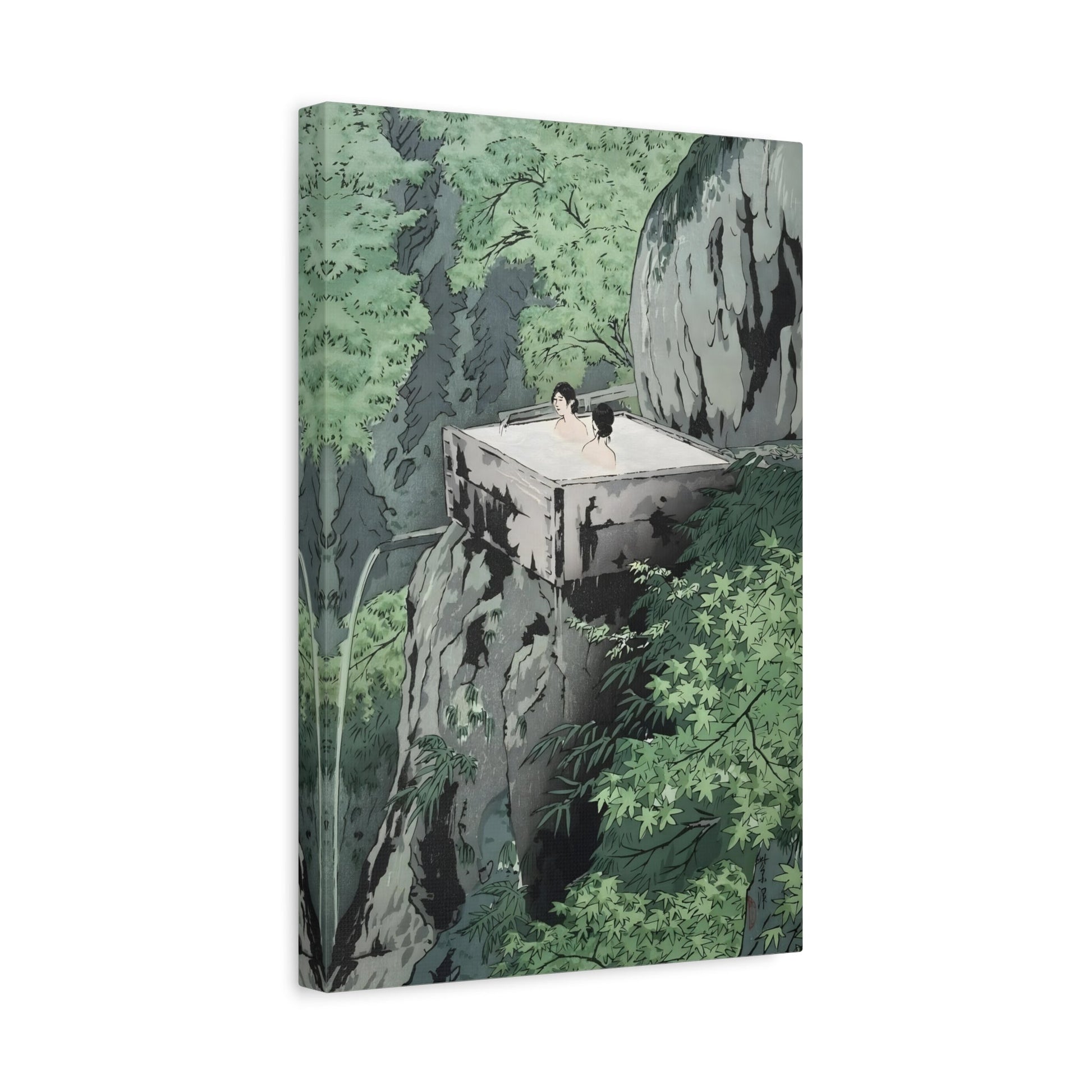 Japanese Kawase Hasui Canvas Print - Shirahone Hotspring Shinshu Wall Art - YesArtYes