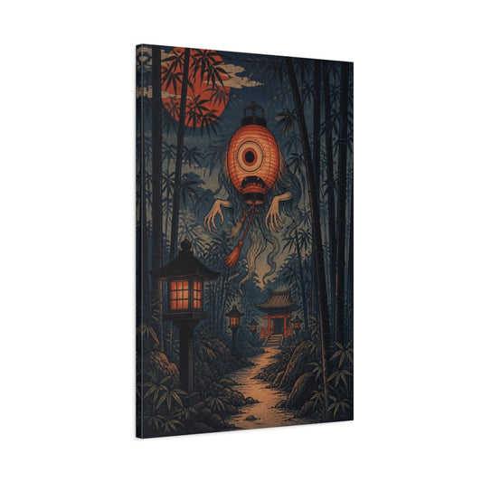 Main Mockup. Japanese Lantern Yokai shown as canvas print