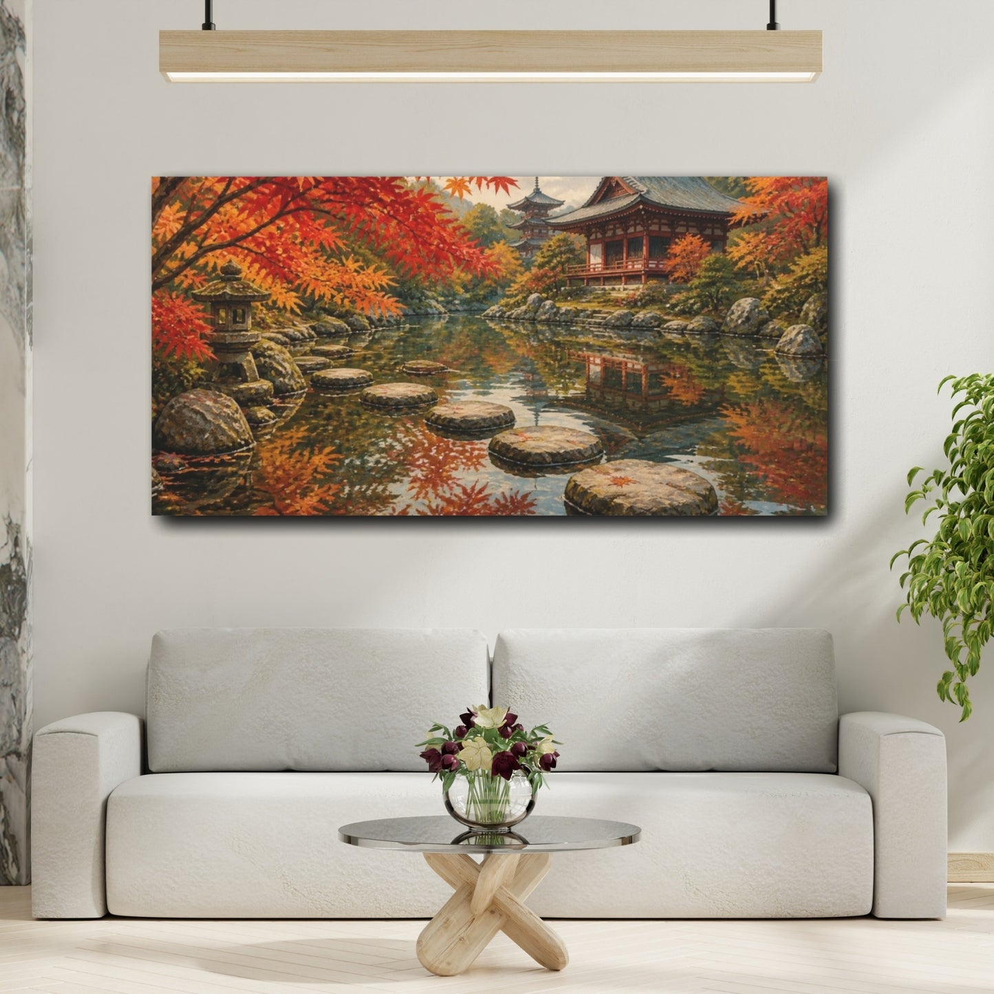 Mockup 2. Japanese Maple Pond shown as canvas print