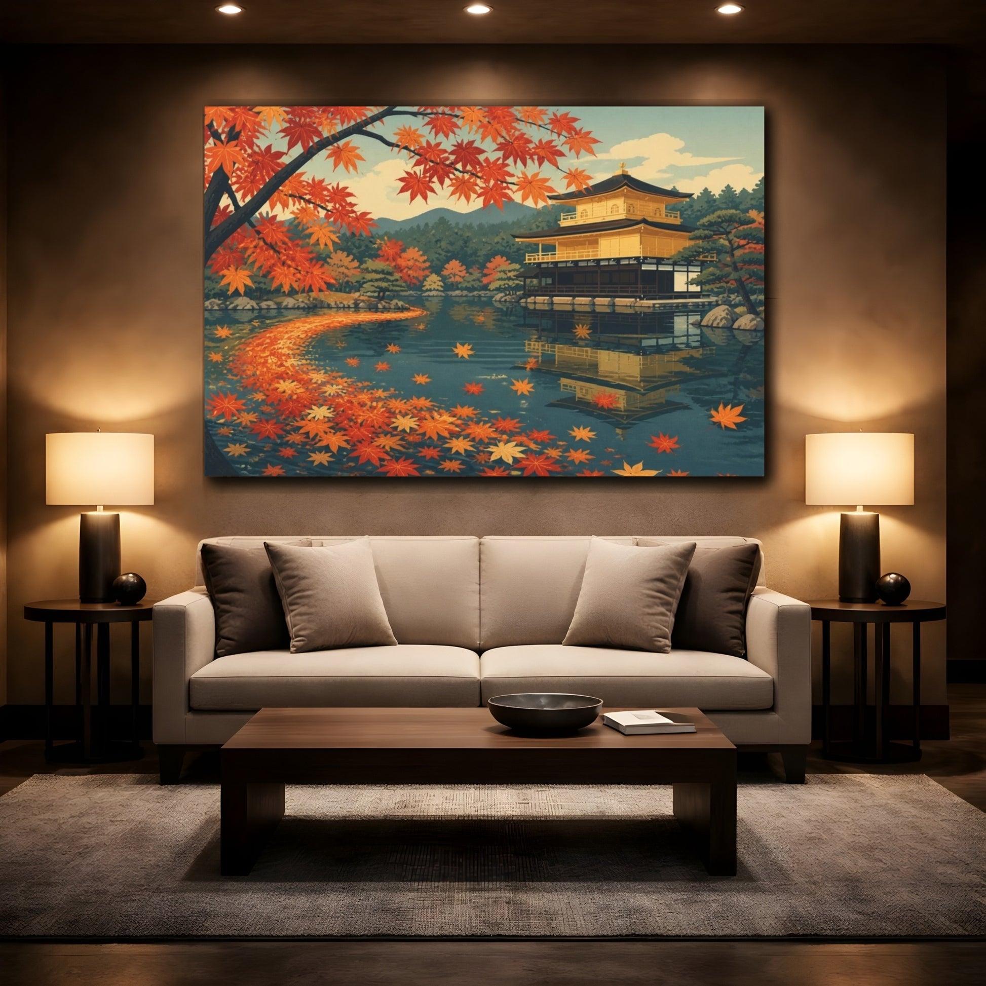Mockup 2. Japanese Maple Pond shown as canvas print