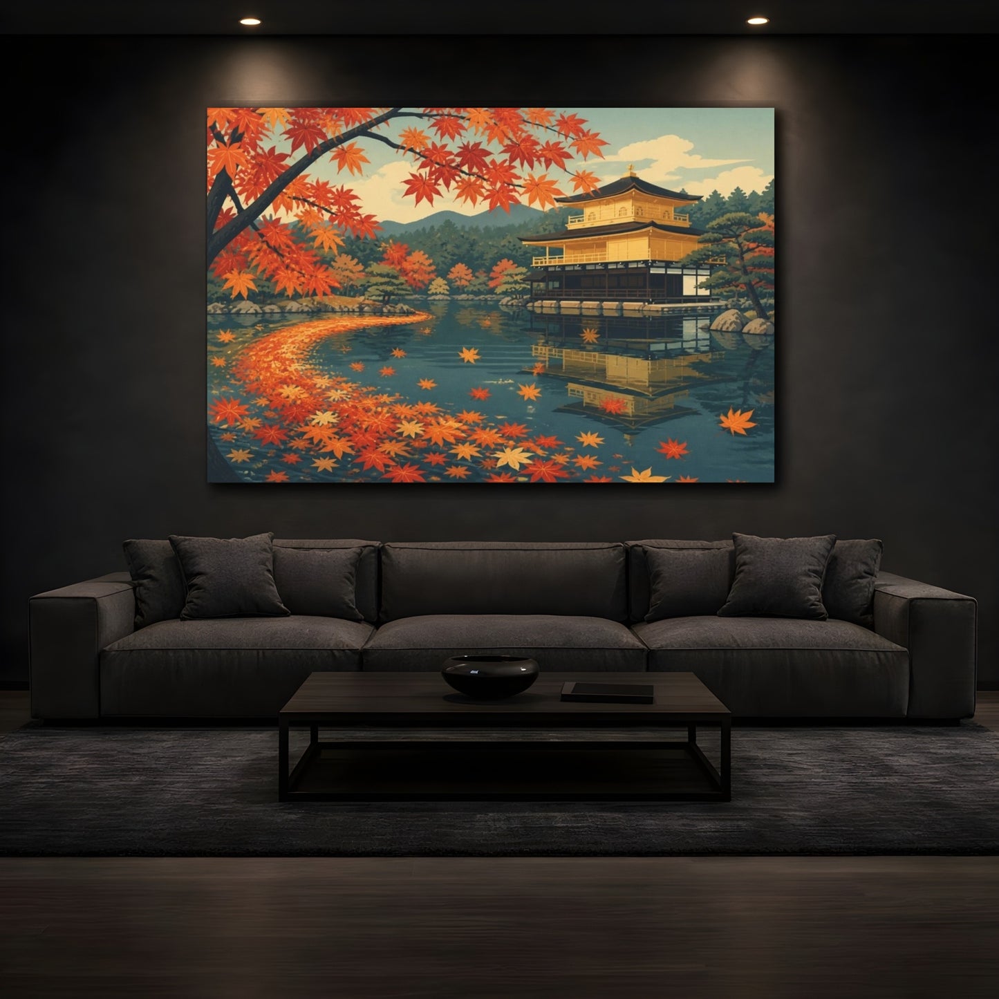 Mockup 3. Japanese Maple Pond shown as canvas print