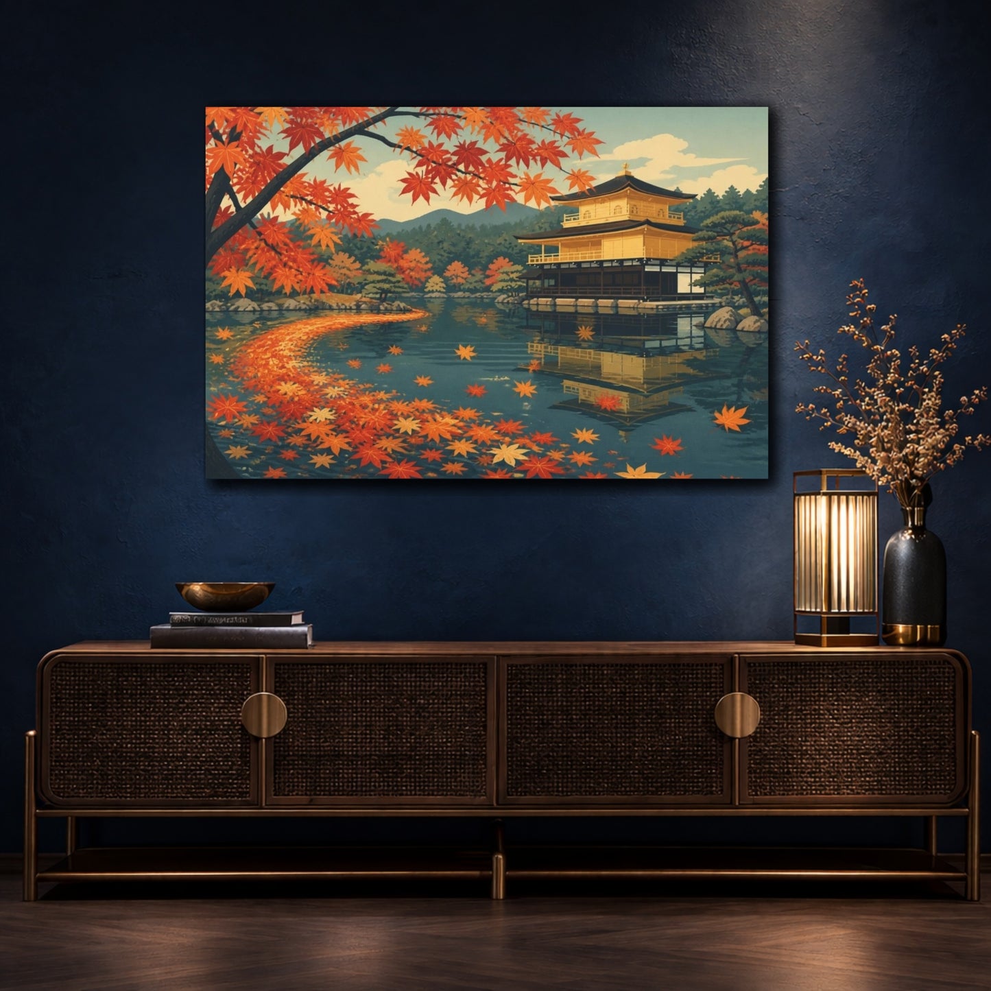 Mockup 4. Japanese Maple Pond shown as canvas print