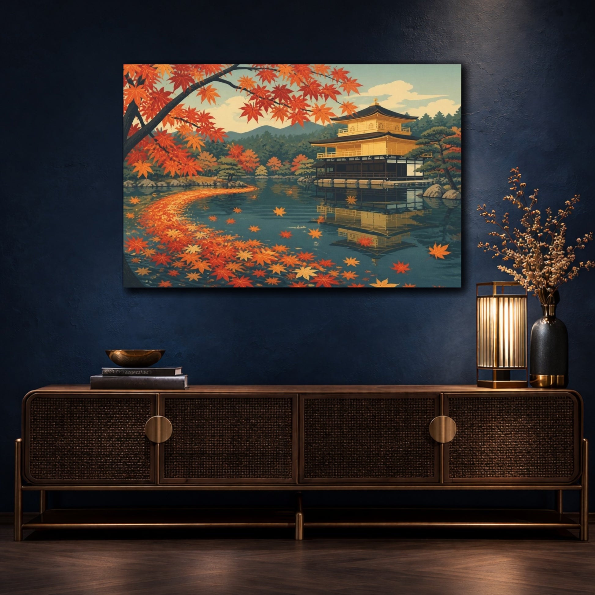 Mockup 4. Japanese Maple Pond shown as canvas print