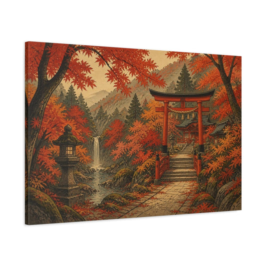 Main Mockup. Japanese Maple Shrine shown as canvas print