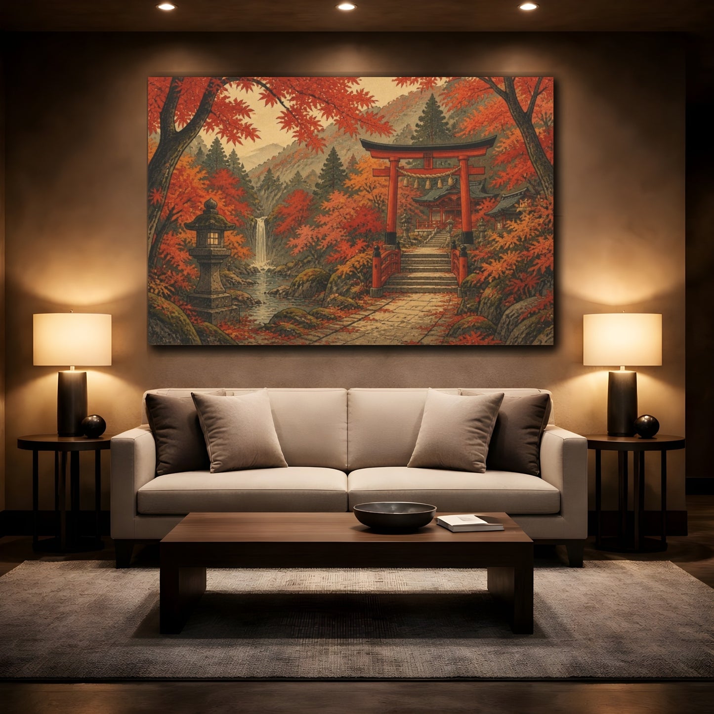 Mockup 2. Japanese Maple Shrine shown as canvas print