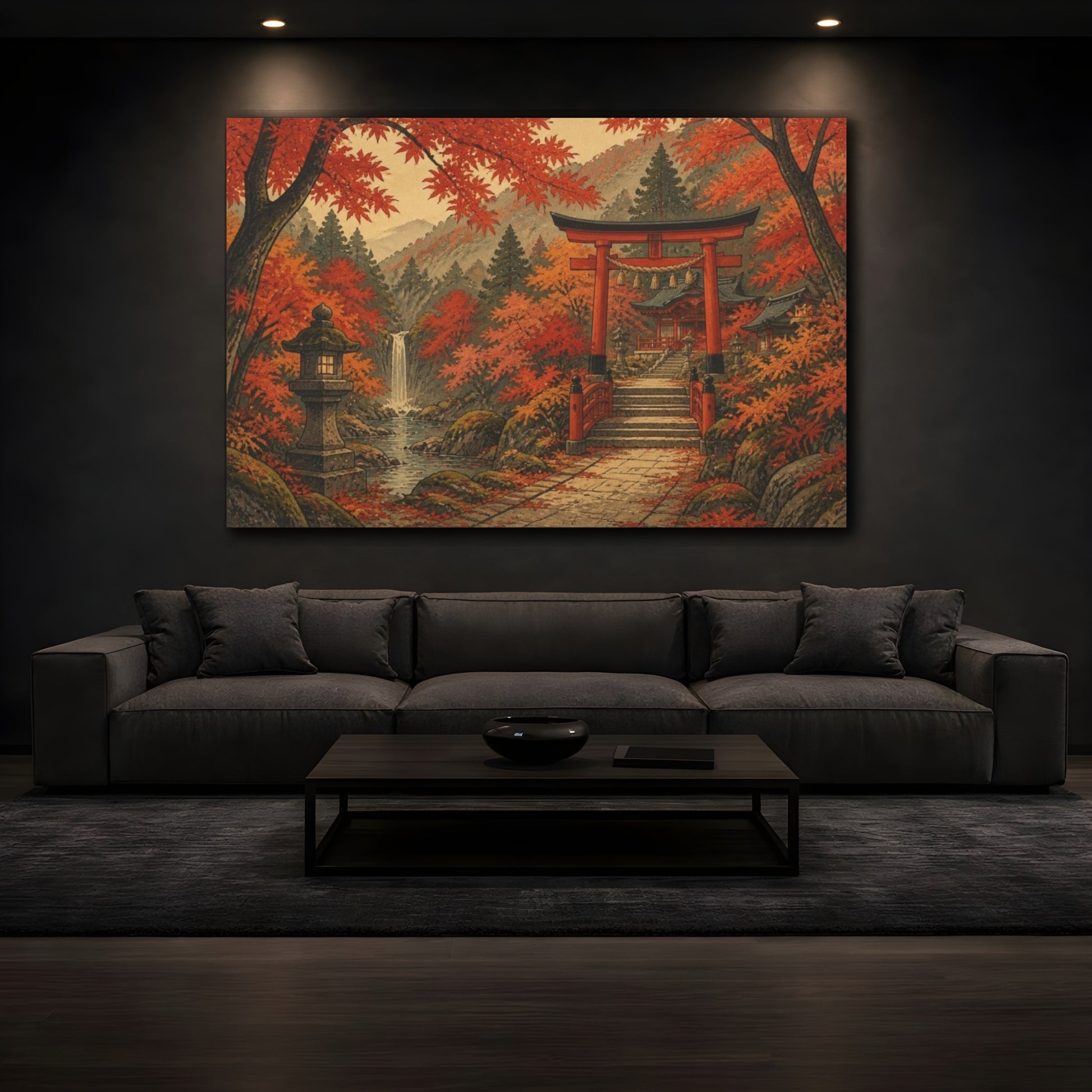 Mockup 3. Japanese Maple Shrine shown as canvas print