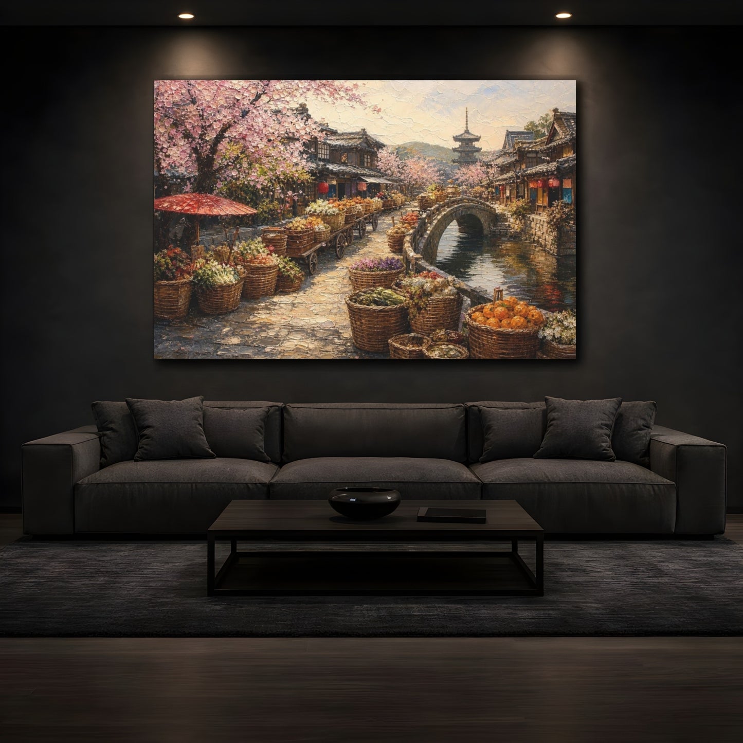 Mockup 3. Japanese Market Bridge shown as canvas print