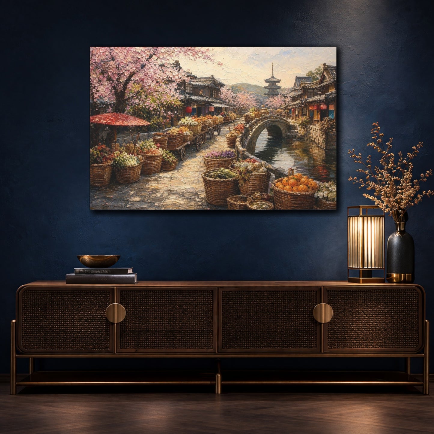Mockup 4. Japanese Market Bridge shown as canvas print