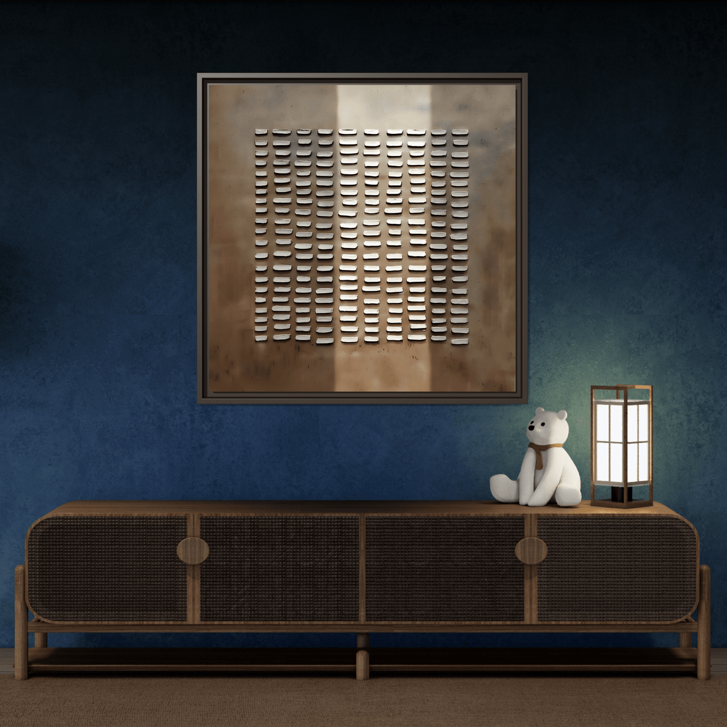 Japanese Minimalist Canvas Wall Art Print - Brown Wabi - Sabi Geometric Home Decor - YesArtYes