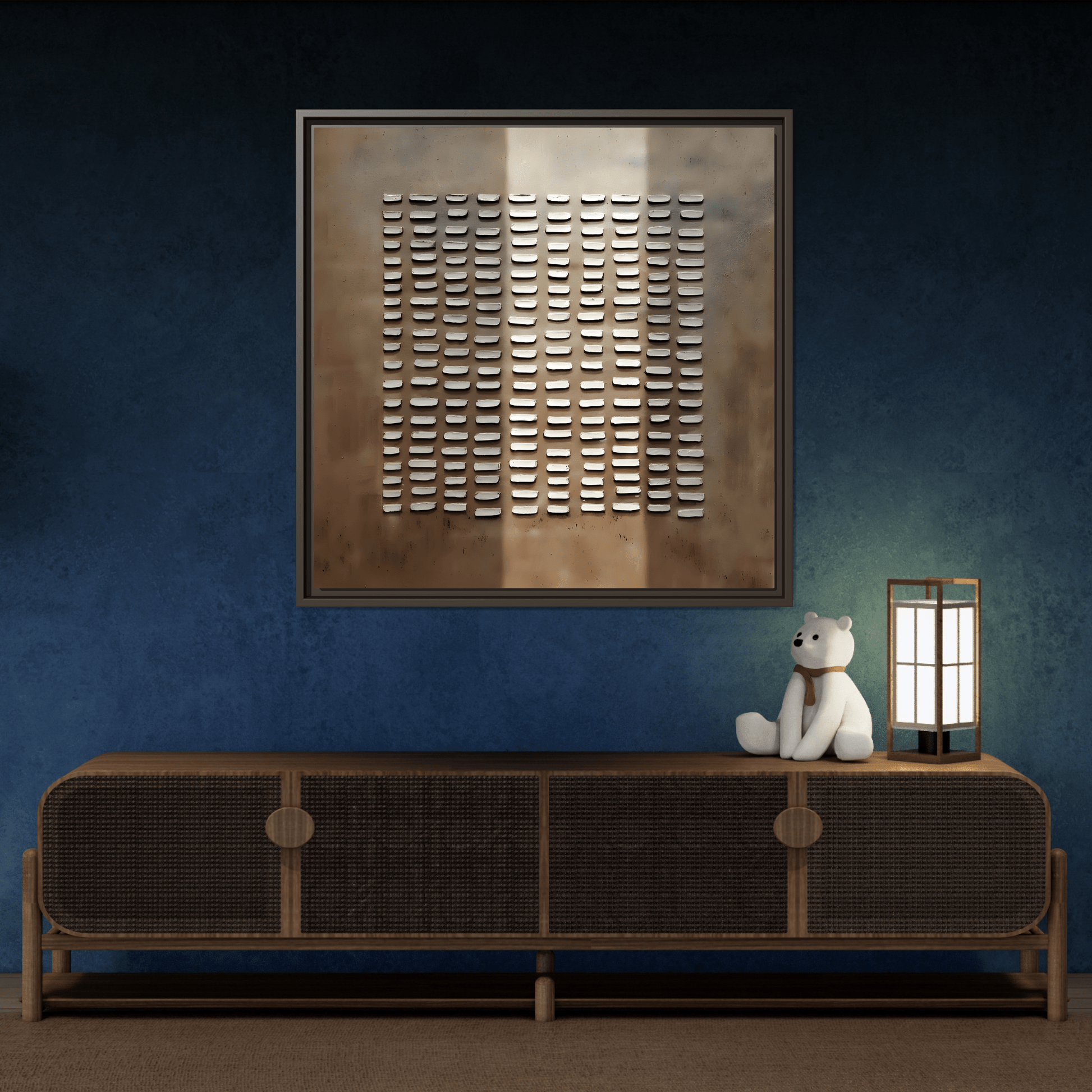 Japanese Minimalist Canvas Wall Art Print - Brown Wabi - Sabi Geometric Home Decor - YesArtYes