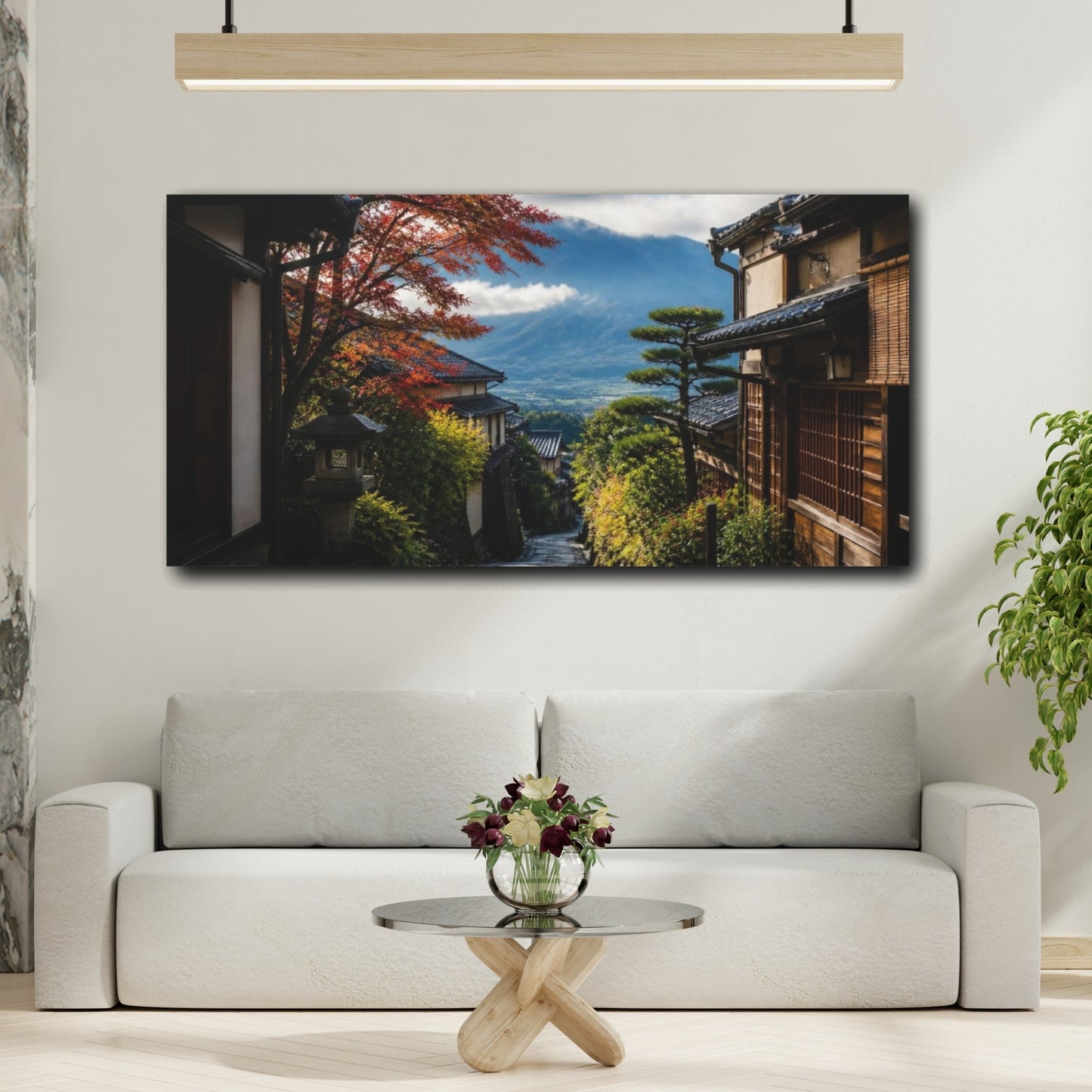Mockup 2. Japanese Mountain Alleyway shown as canvas print