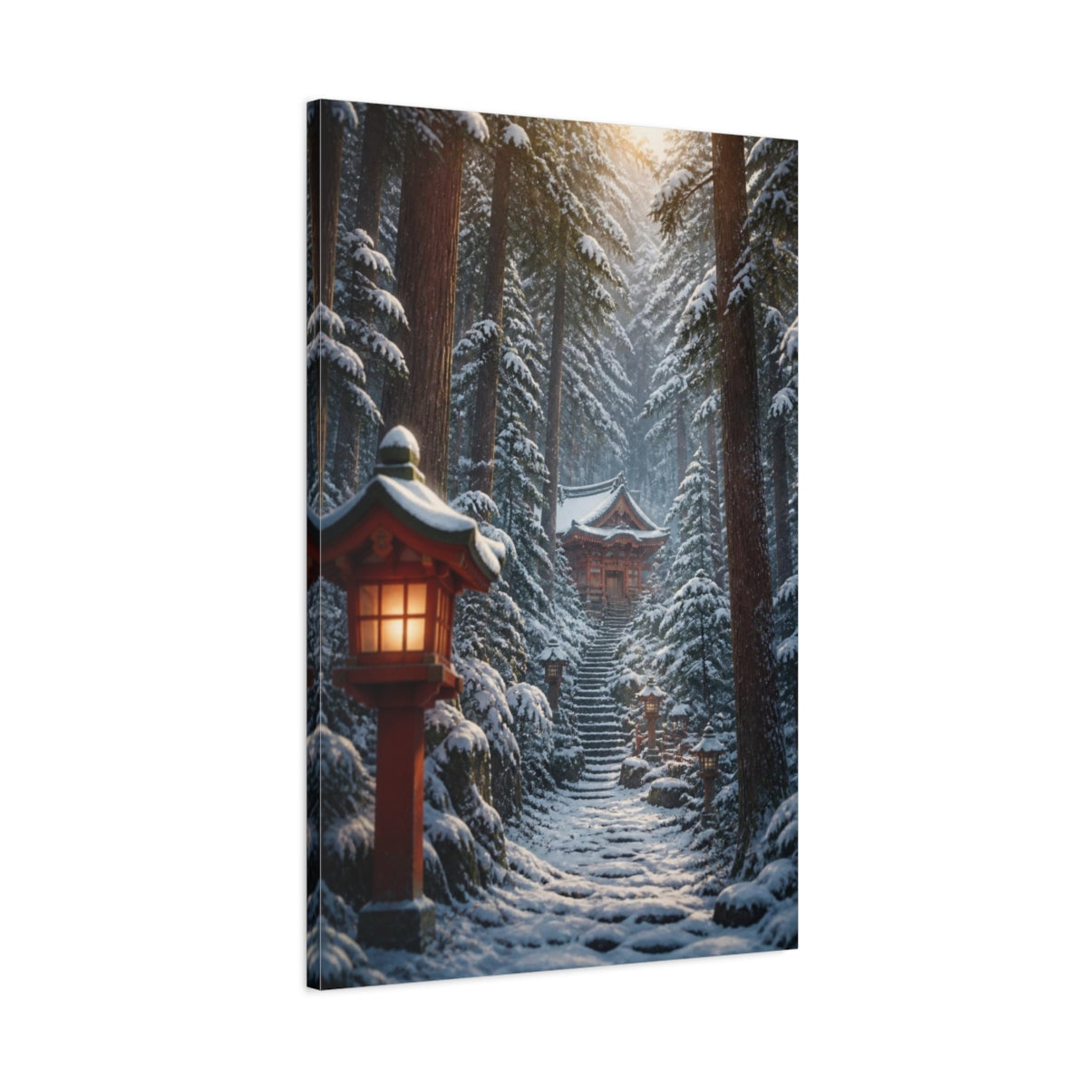 Main Mockup. Japanese Mountain Shrine shown as canvas print