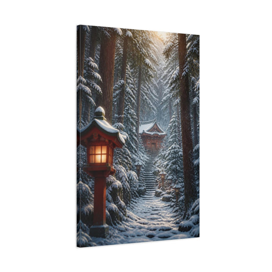 Main Mockup. Japanese Mountain Shrine shown as canvas print