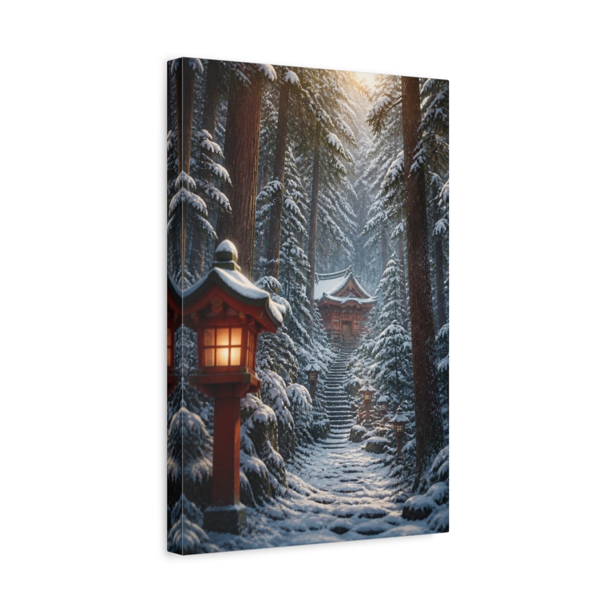Side Mockup 4. Japanese Mountain Shrine shown as canvas print