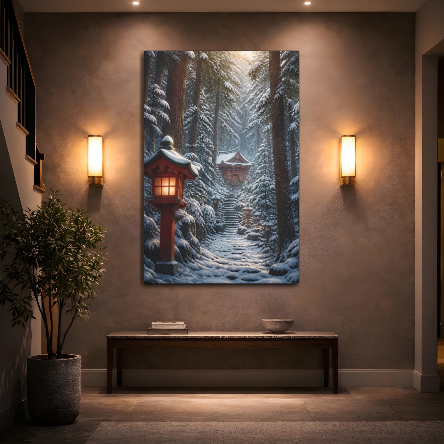 Mockup 2. Japanese Mountain Shrine shown as canvas print