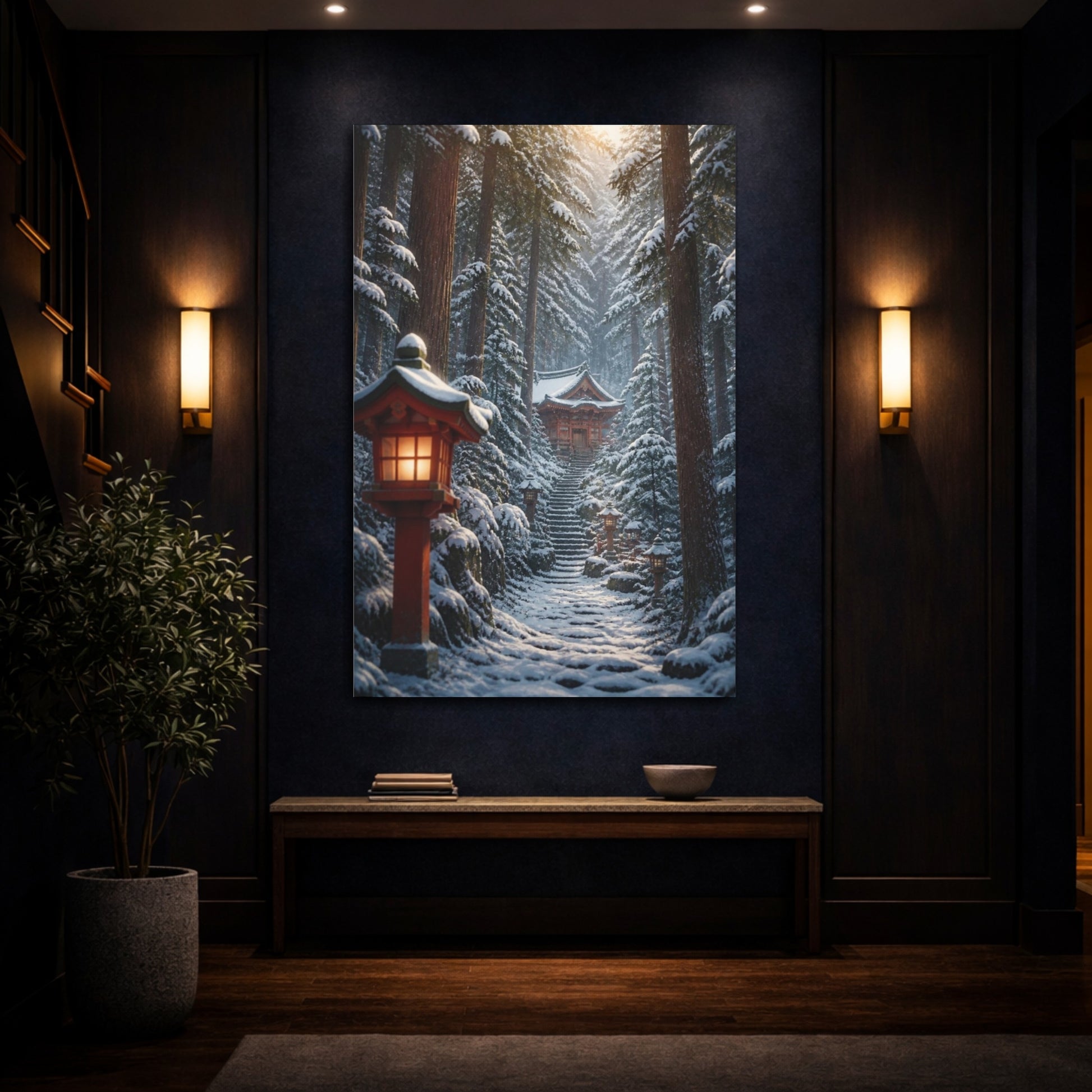 Mockup 4. Japanese Mountain Shrine shown as canvas print