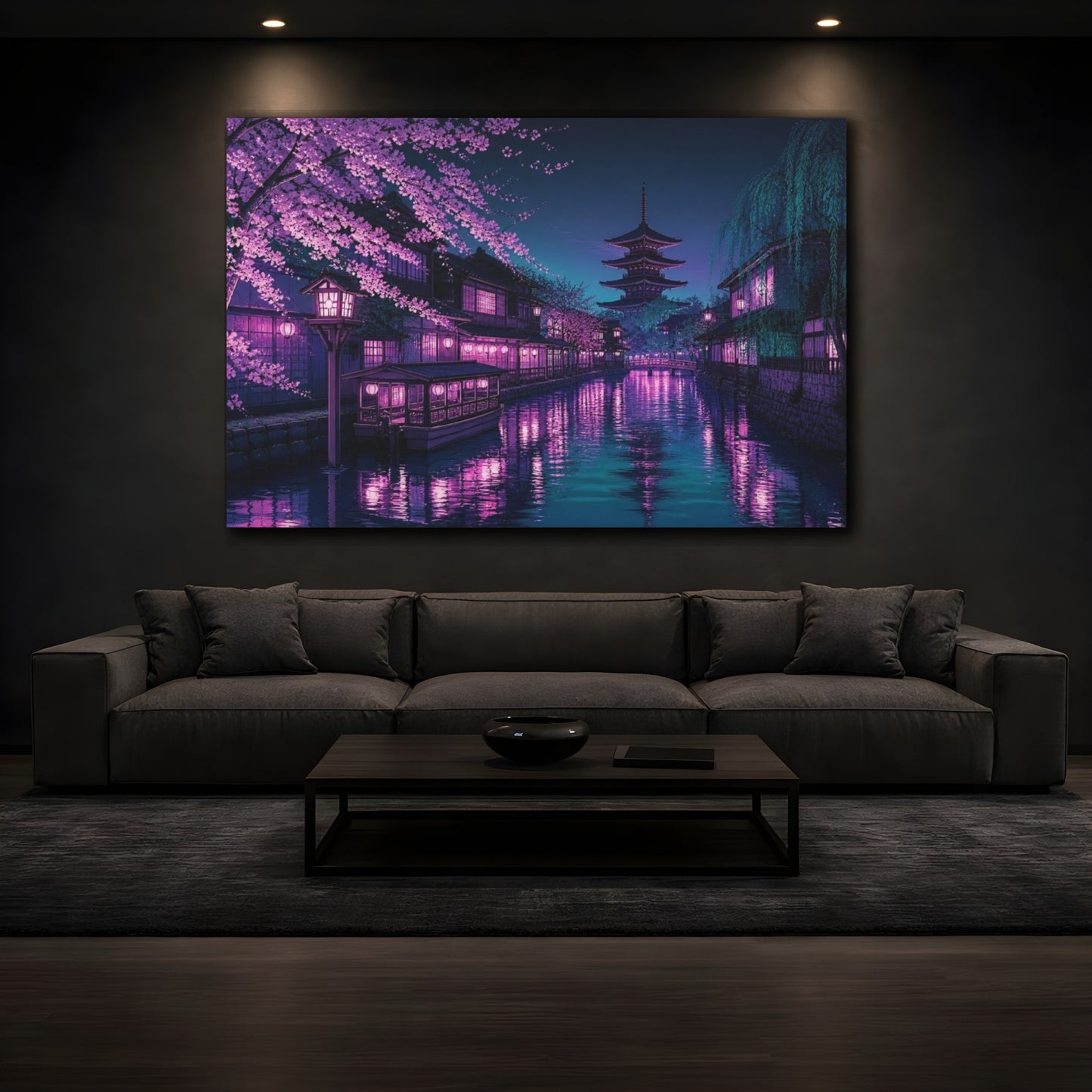 Mockup 3. Japanese Pagoda Canal shown as canvas print