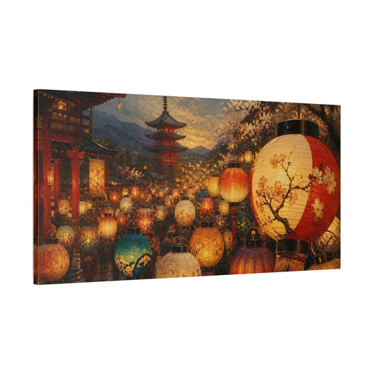 Main Mockup. Japanese Paper Lantern Festival shown as canvas print