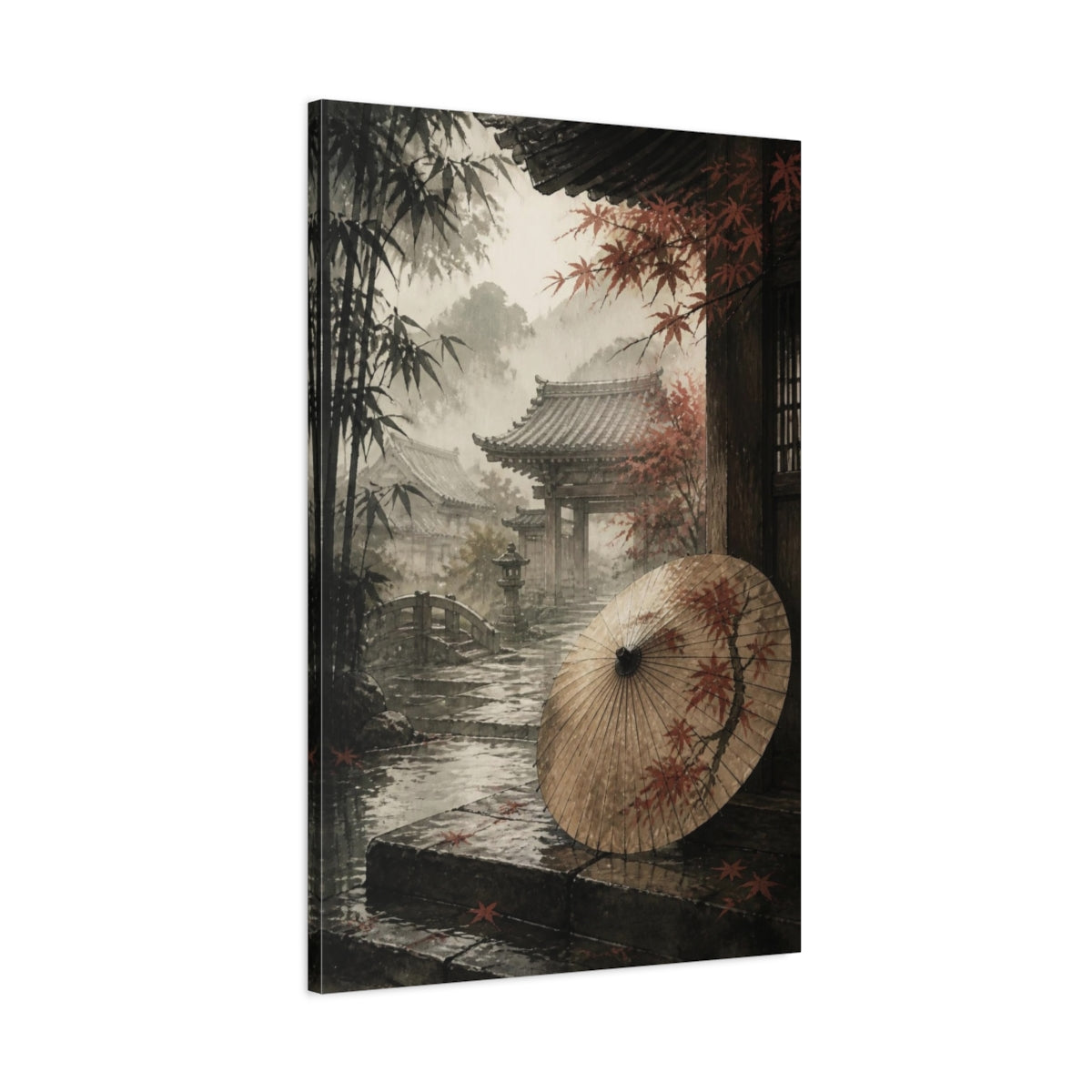 Main Mockup. Japanese Paper Umbrella shown as canvas print