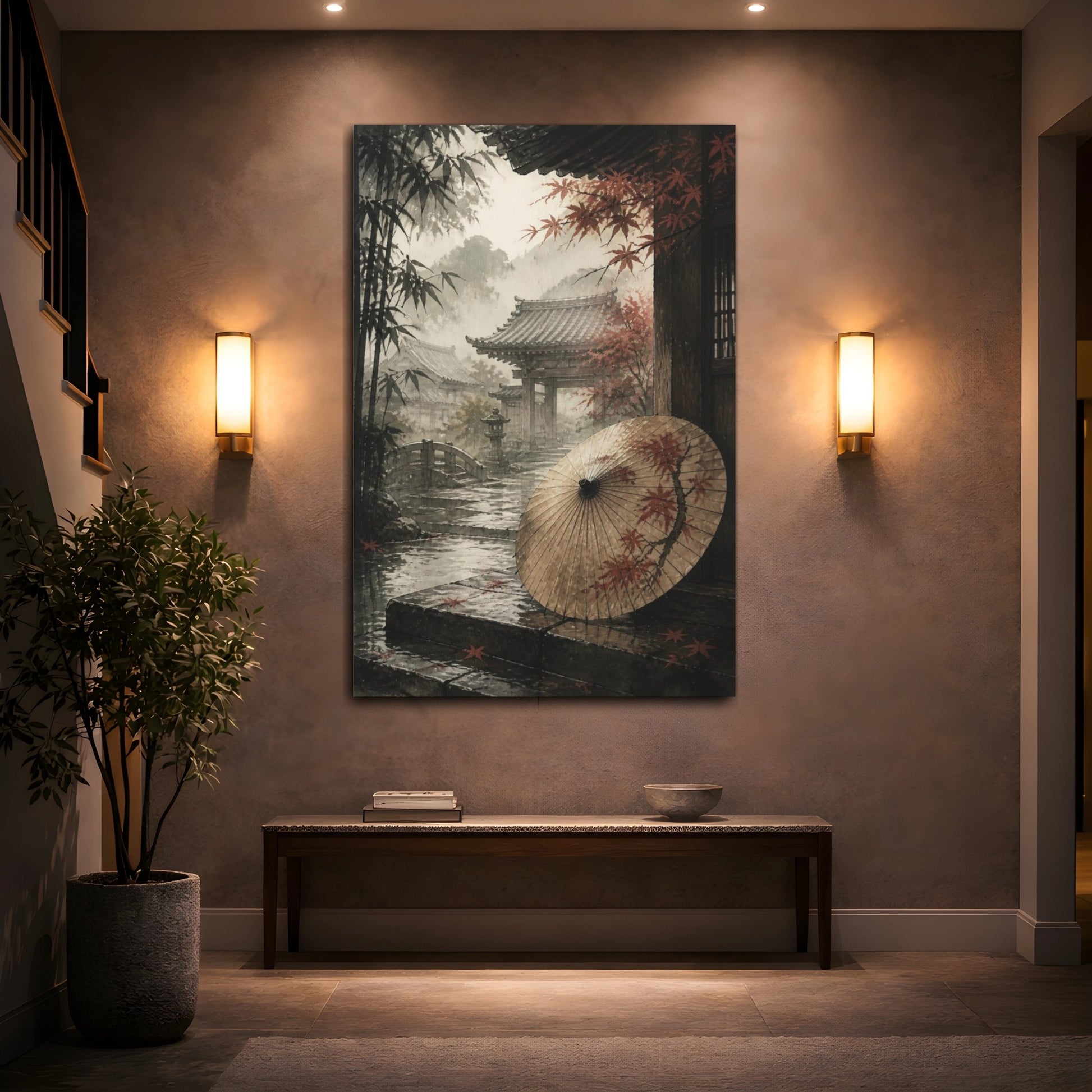 Mockup 2. Japanese Paper Umbrella shown as canvas print