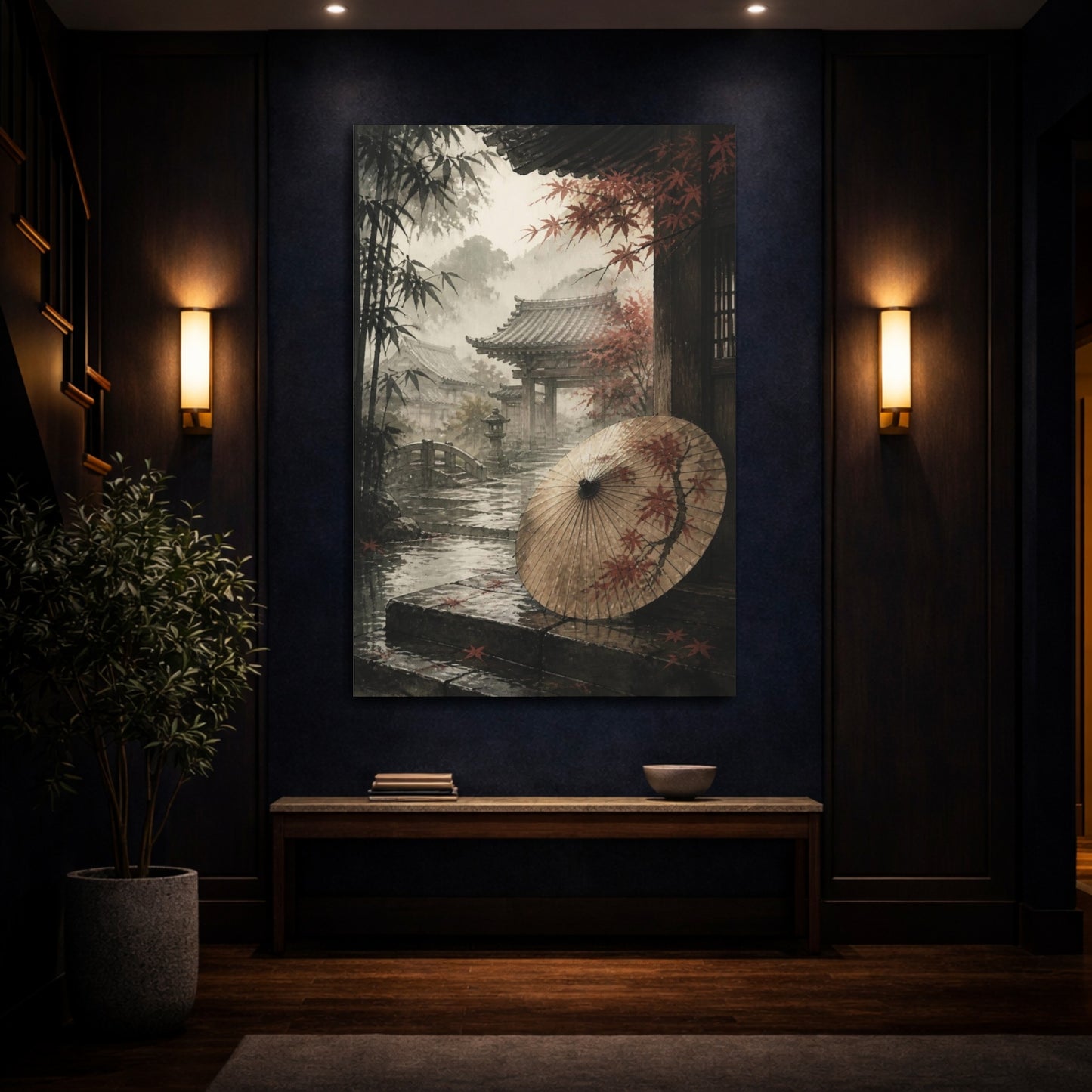 Mockup 4. Japanese Paper Umbrella shown as canvas print