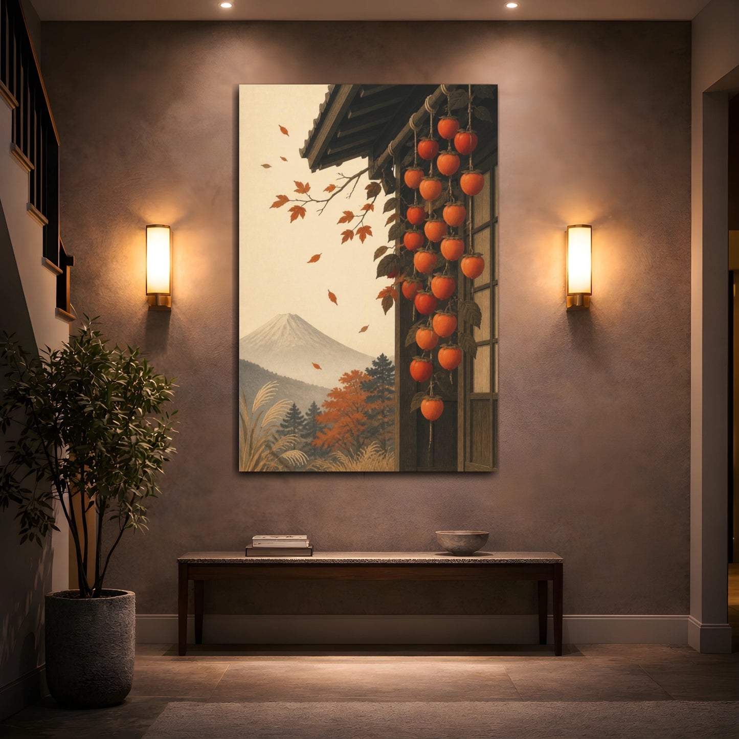 Mockup 2. Japanese Persimmon Harvest shown as canvas print