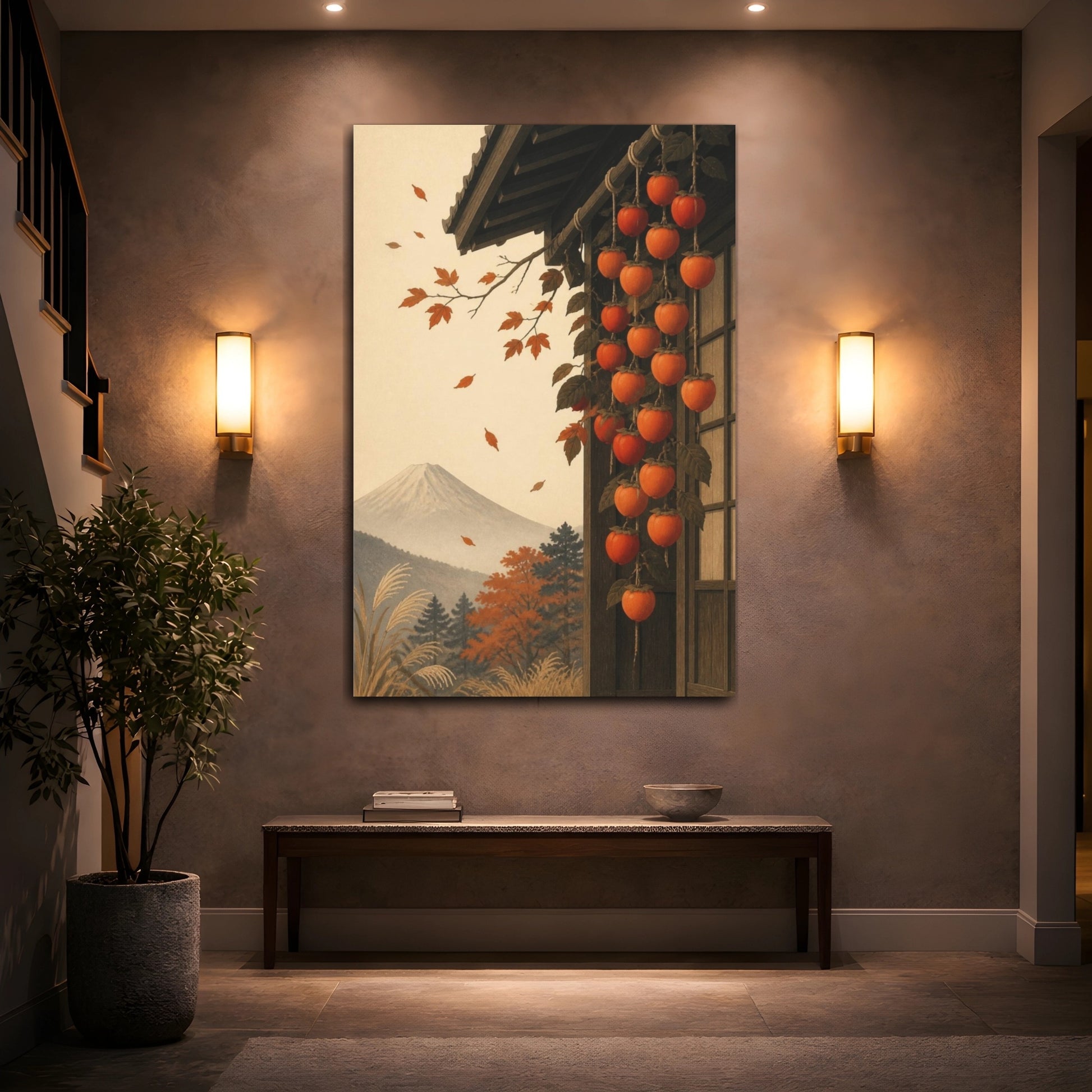 Mockup 2. Japanese Persimmon Harvest shown as canvas print