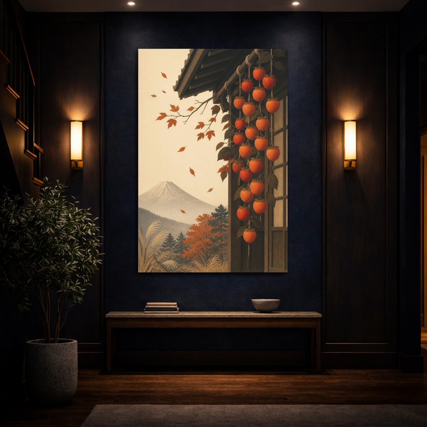 Mockup 4. Japanese Persimmon Harvest shown as canvas print