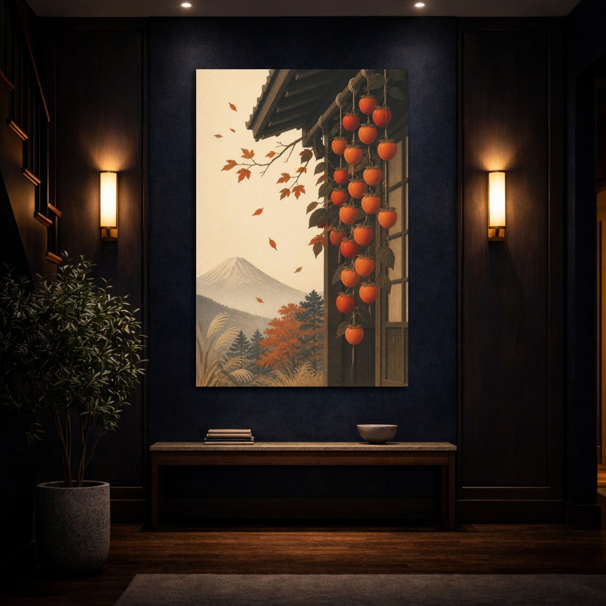 Mockup 4. Japanese Persimmon Harvest shown as canvas print