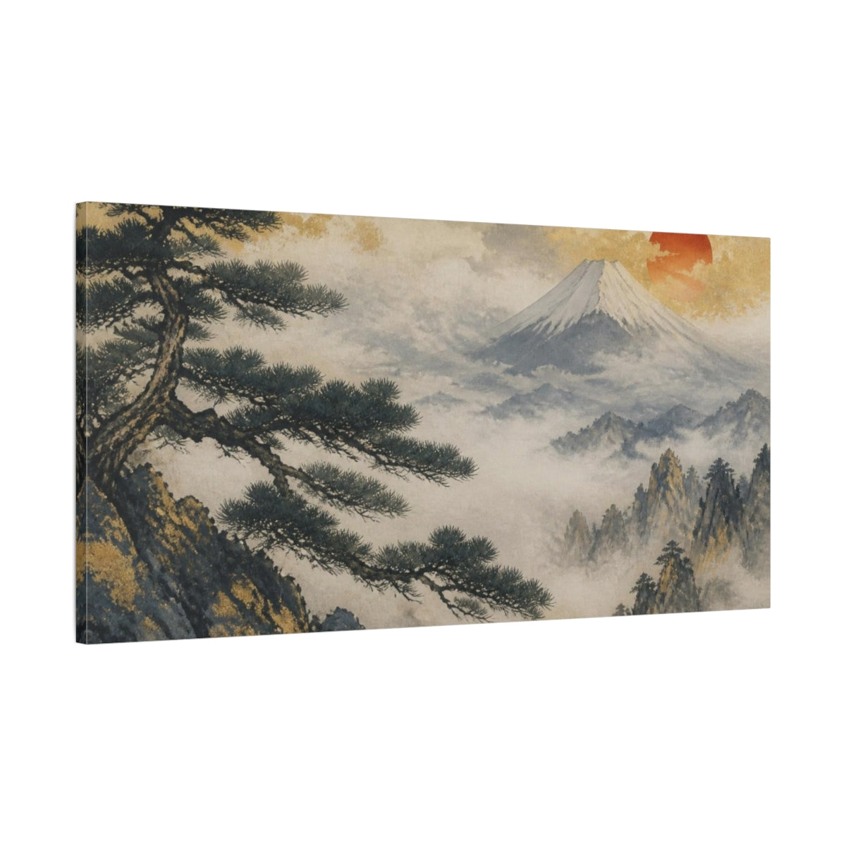 Main Mockup. Japanese Pine And Fuji shown as canvas print