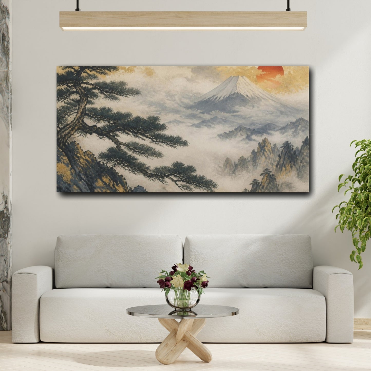 Mockup 2. Japanese Pine And Fuji shown as canvas print