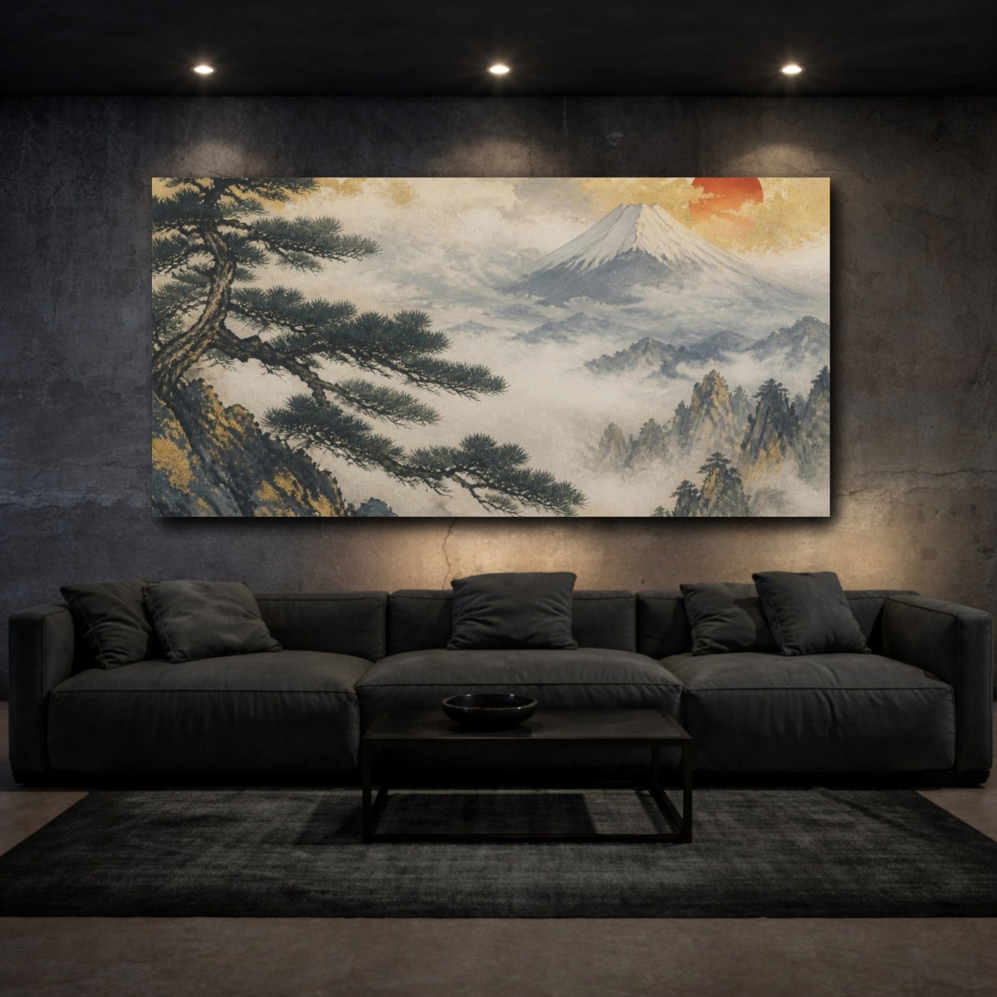 Mockup 3. Japanese Pine And Fuji shown as canvas print