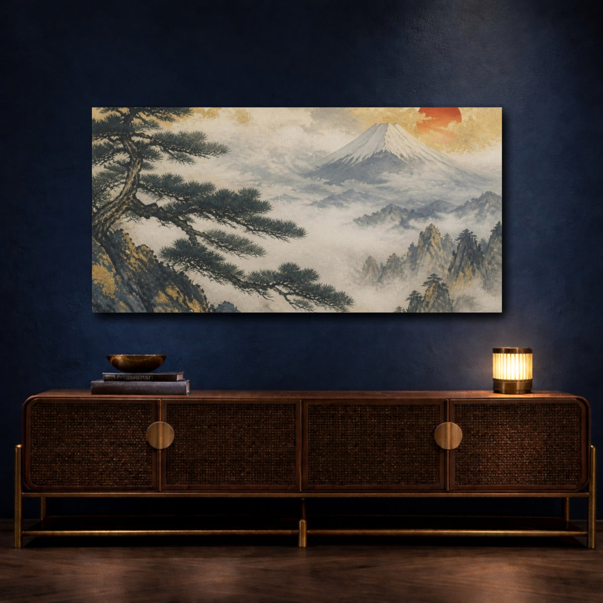 Mockup 4. Japanese Pine And Fuji shown as canvas print