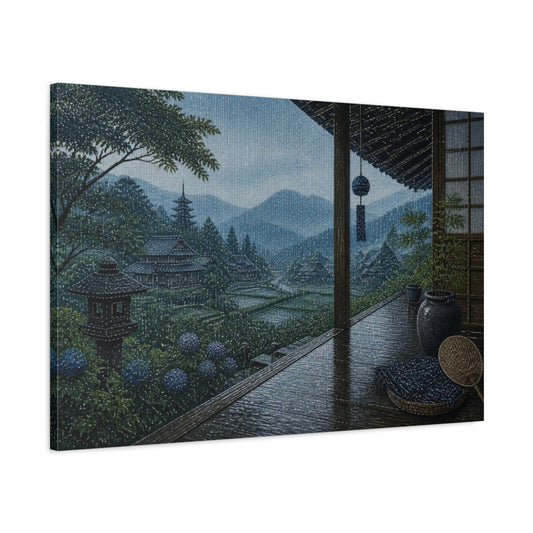 Main Mockup. Japanese Rainy Veranda shown as canvas print