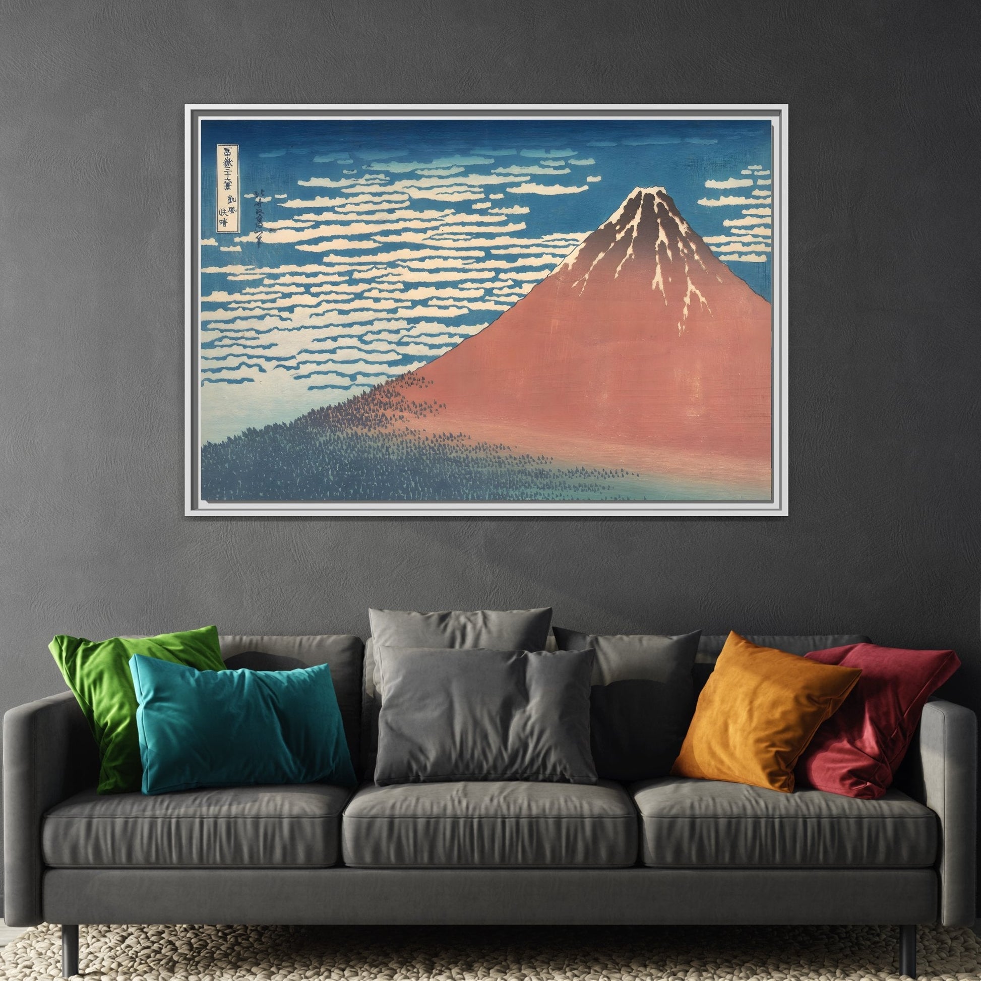 Japanese Red Fuji Canvas Wall Art Print - Katsushika Hokusai Painting