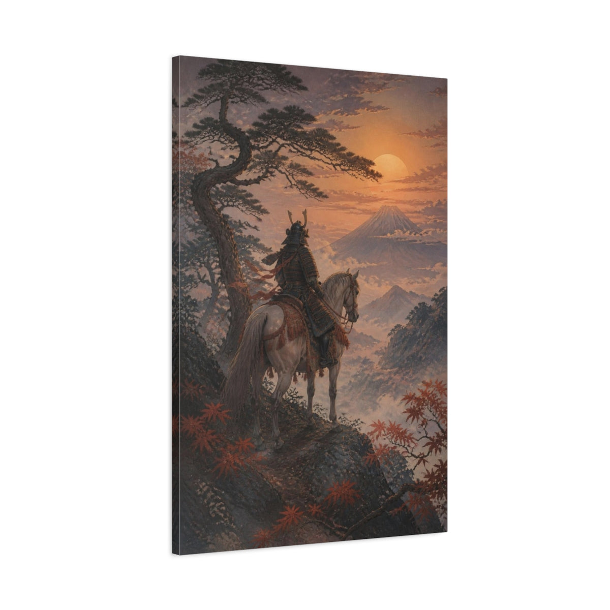 Main Mockup. Japanese Samurai At Fuji shown as canvas print
