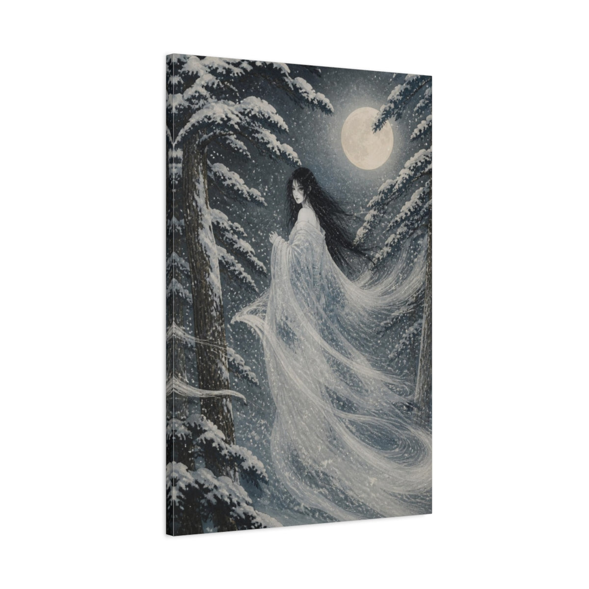 Main Mockup. Japanese Snow Woman shown as canvas print