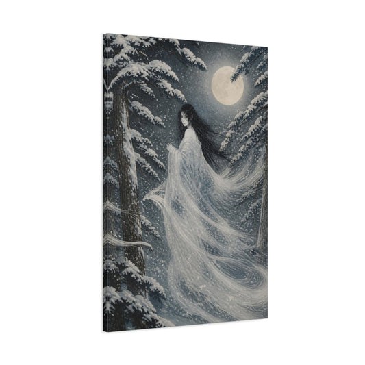 Main Mockup. Japanese Snow Woman shown as canvas print