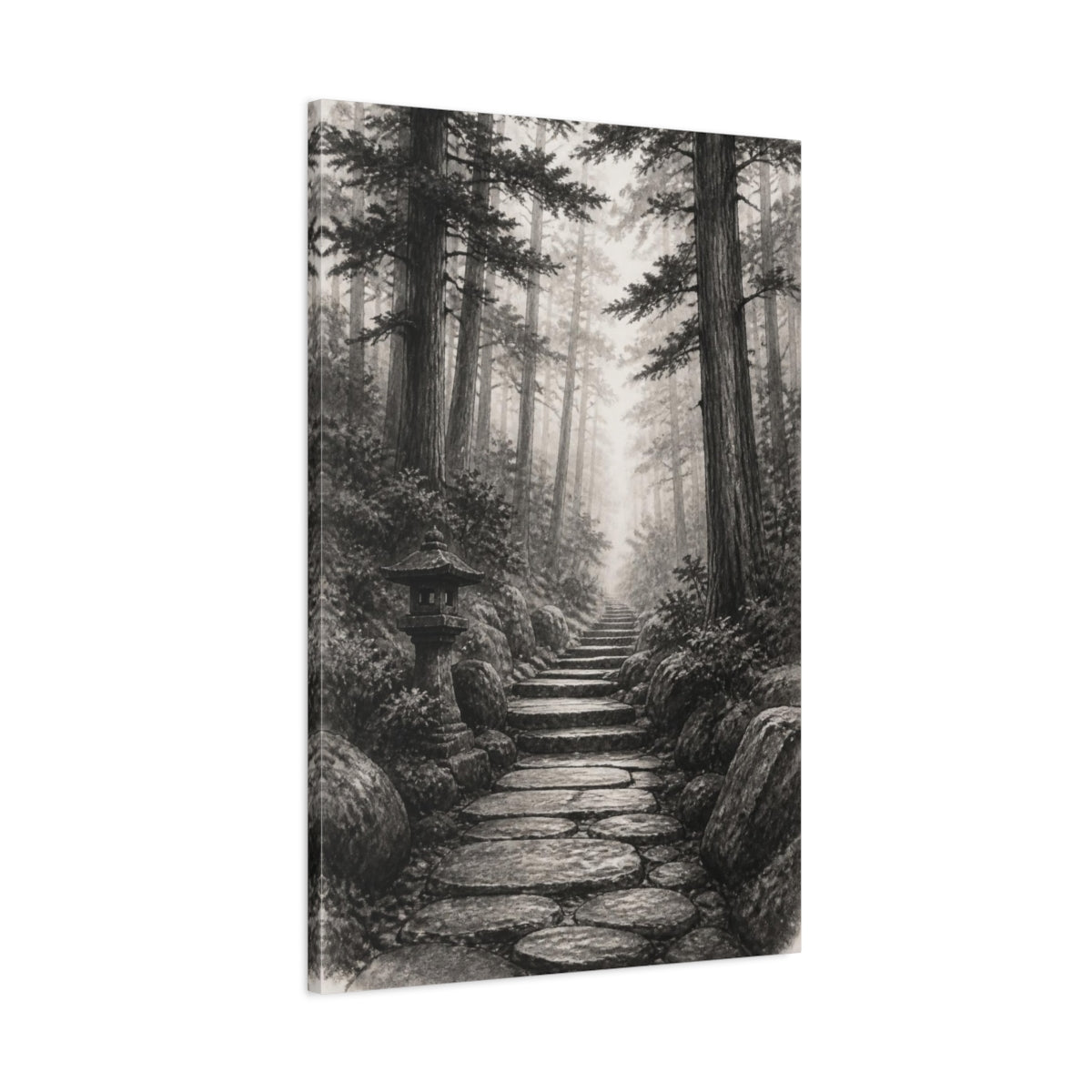 Main Mockup. Japanese Stone Pathway shown as canvas print