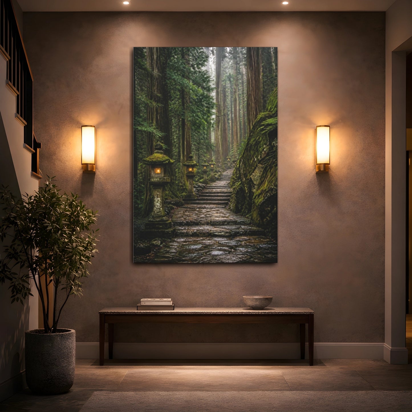 Mockup 2. Japanese Stone Pathway shown as canvas print