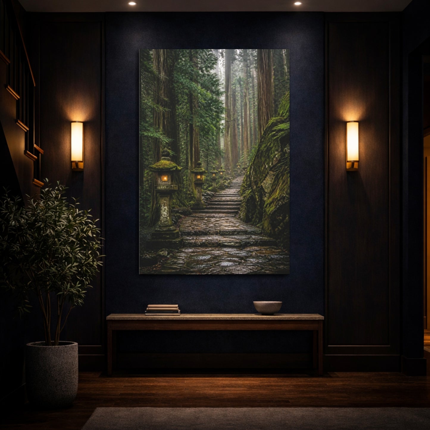 Mockup 4. Japanese Stone Pathway shown as canvas print