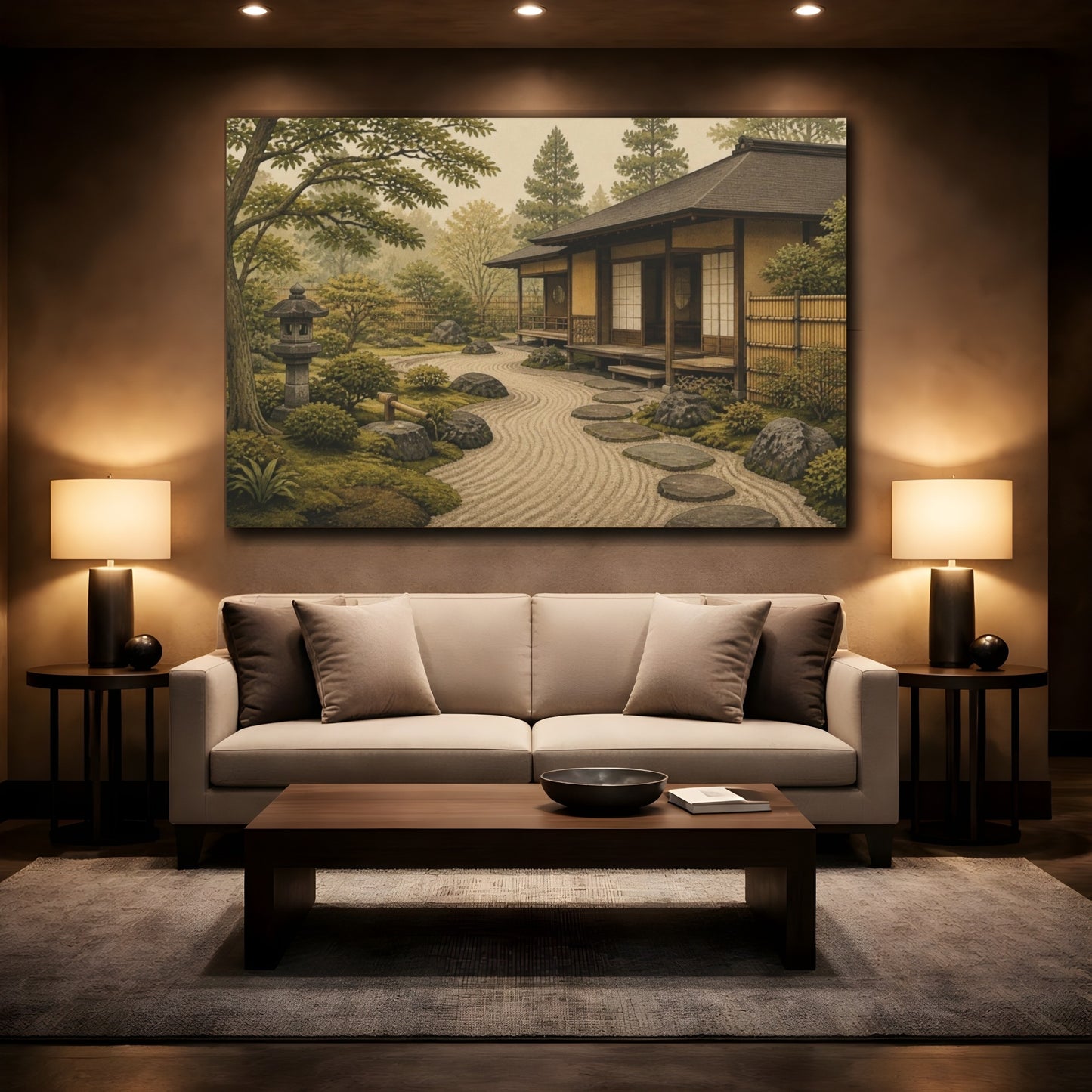 Mockup 2. Japanese Tea House Garden shown as canvas print