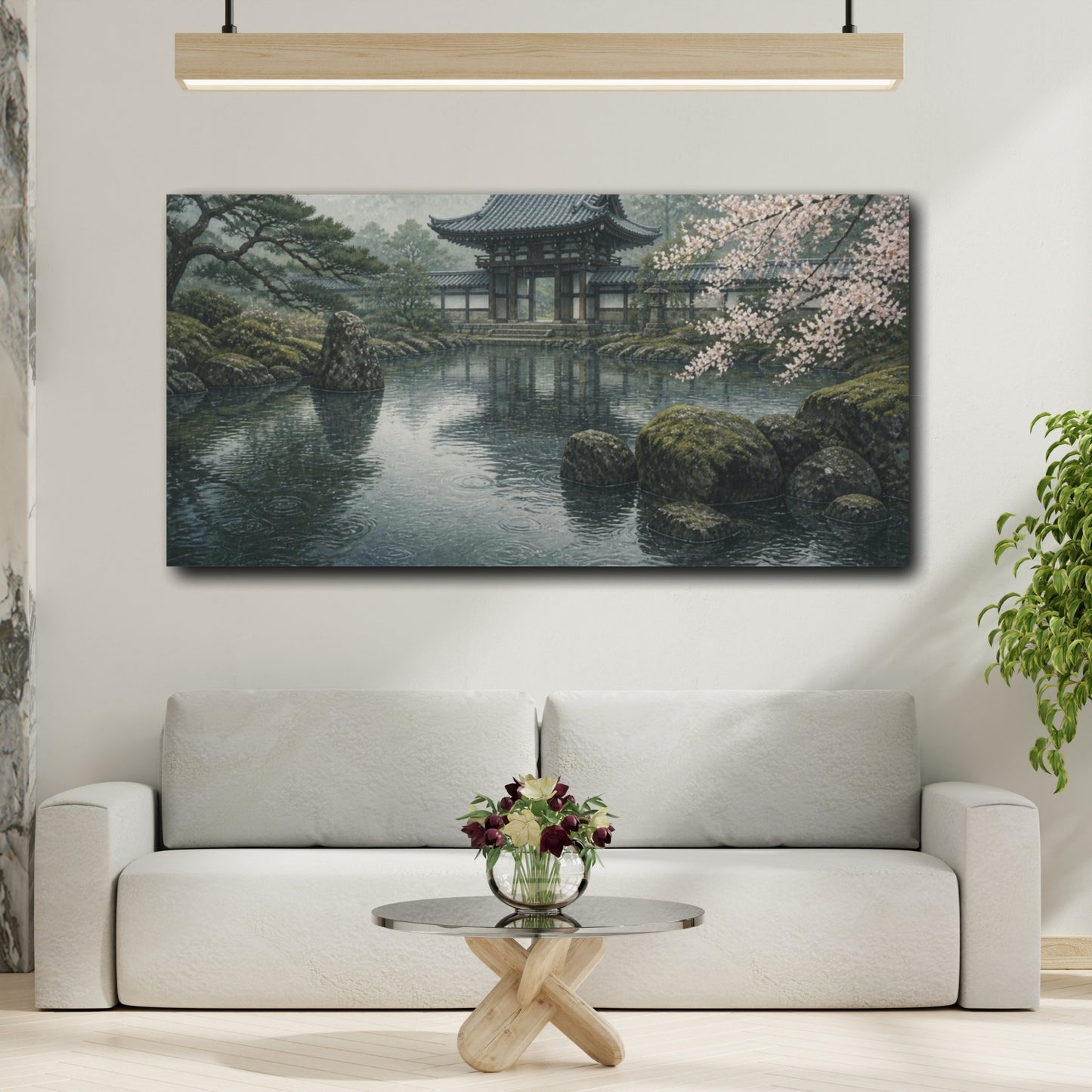 Mockup 2. Japanese Temple Gate Pond shown as canvas print