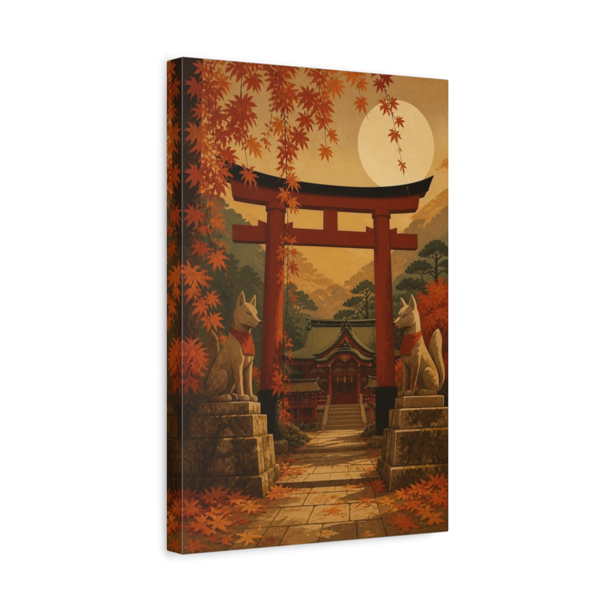 Side Mockup 4. Japanese Torii Gate shown as canvas print