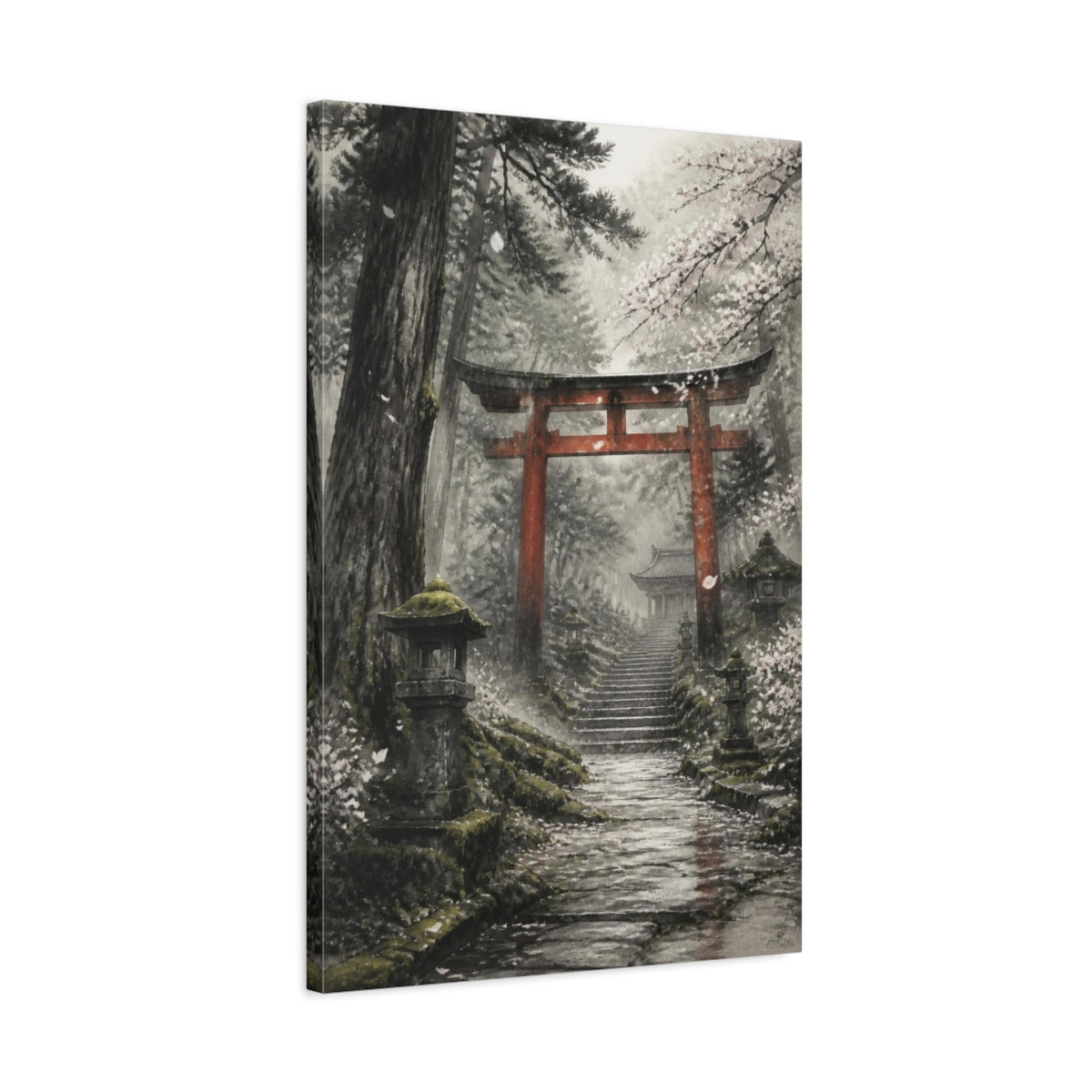 Side Mockup 2. Japanese Torii Gate shown as canvas print