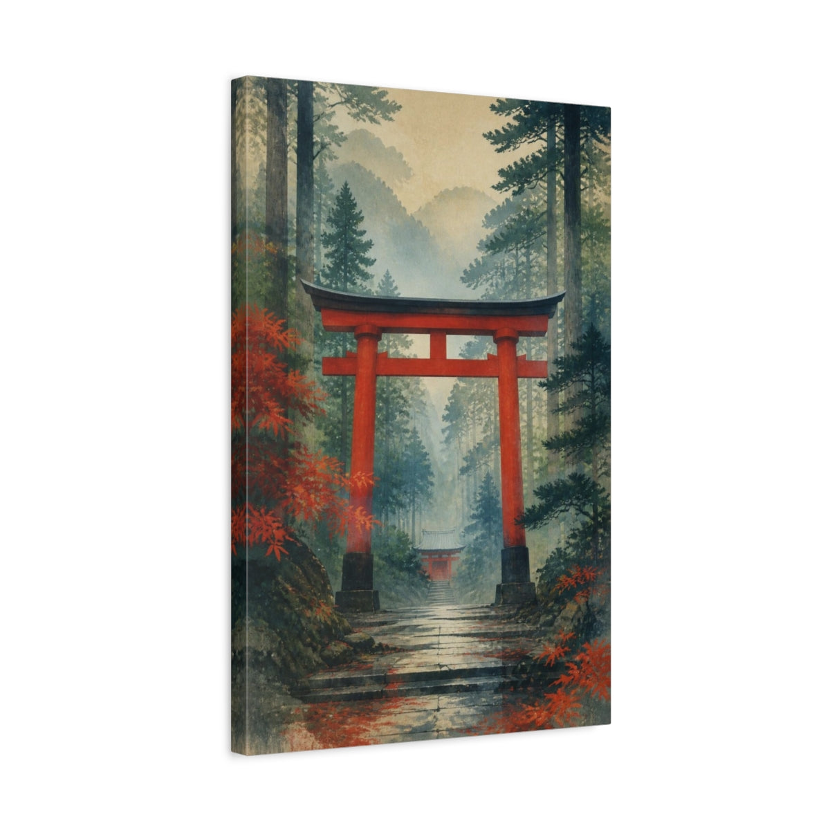 Side Mockup 3. Japanese Torii Gate shown as canvas print