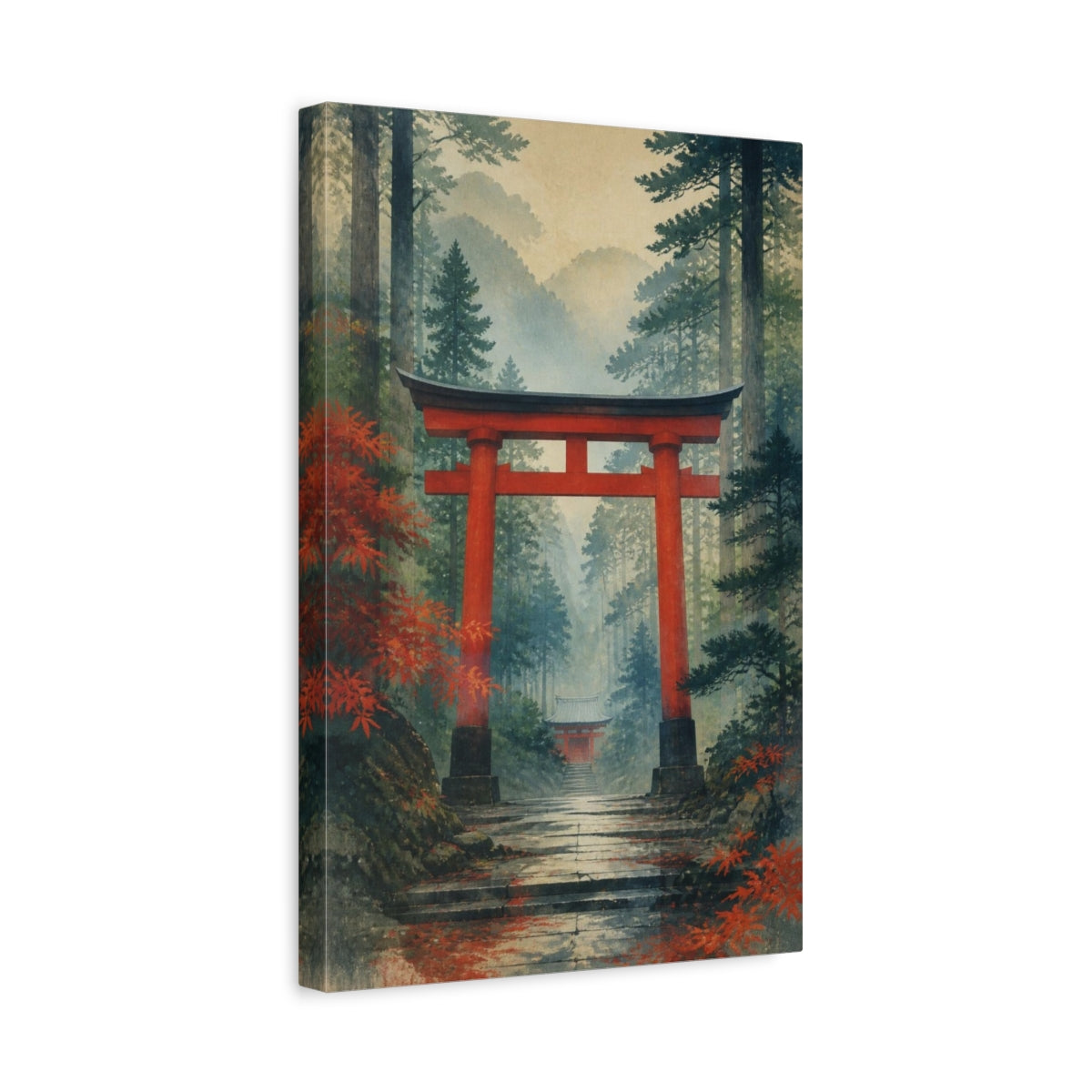 Side Mockup 4. Japanese Torii Gate shown as canvas print